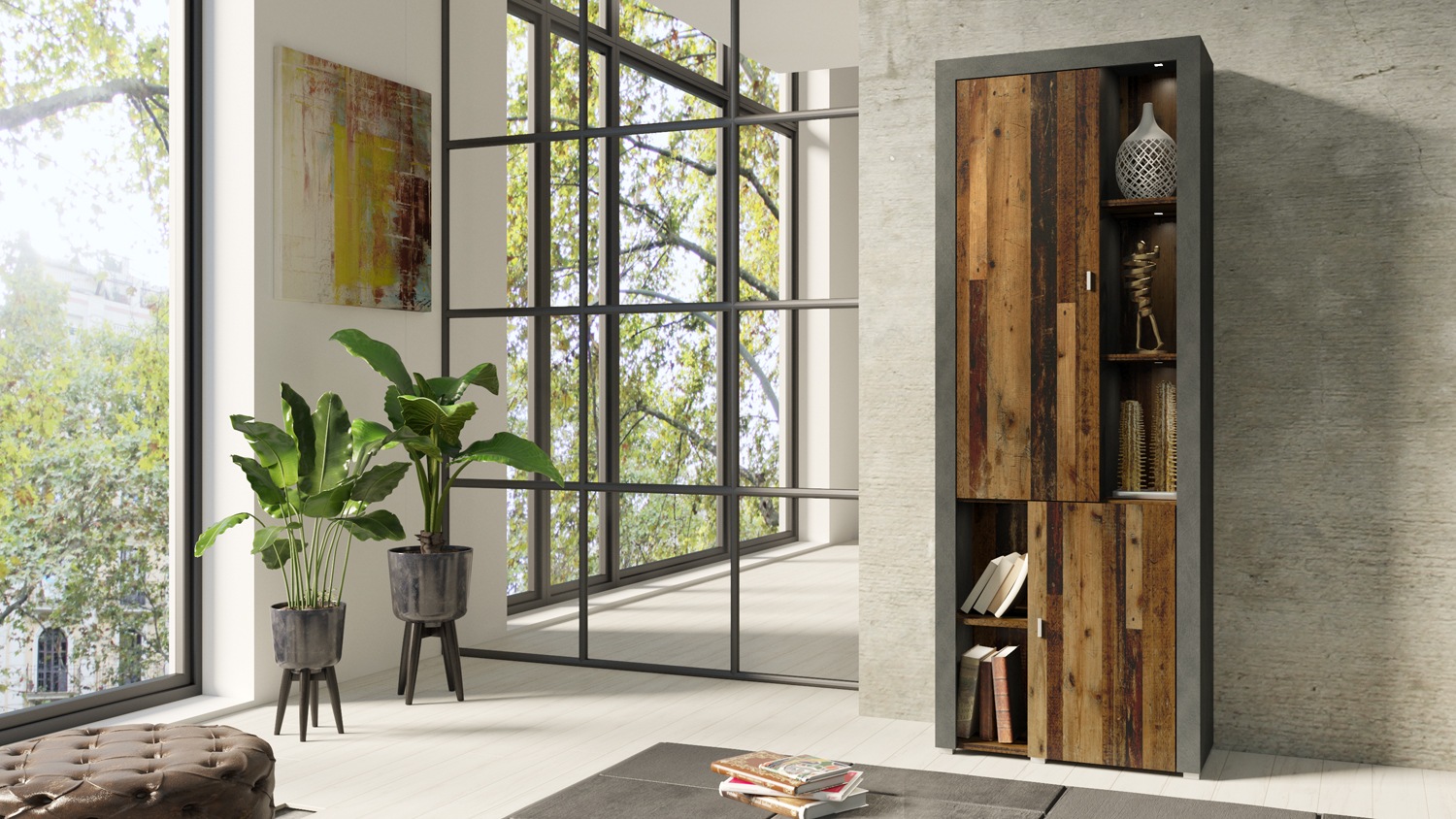 TRENDMANUFAKTUR Hochschrank »Nela«, 2-türig