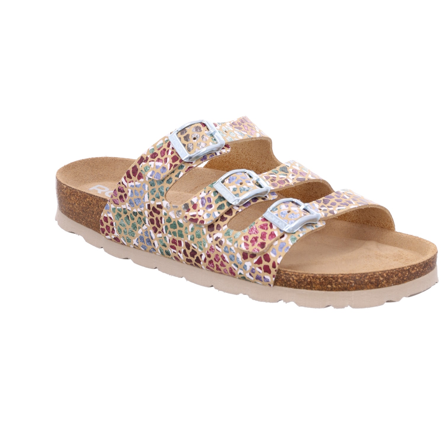 Rohde Pantolette »Alba«  Sommerschuh, Schlappen, Hausschuh mit buntem Druck, G-Weite = weit