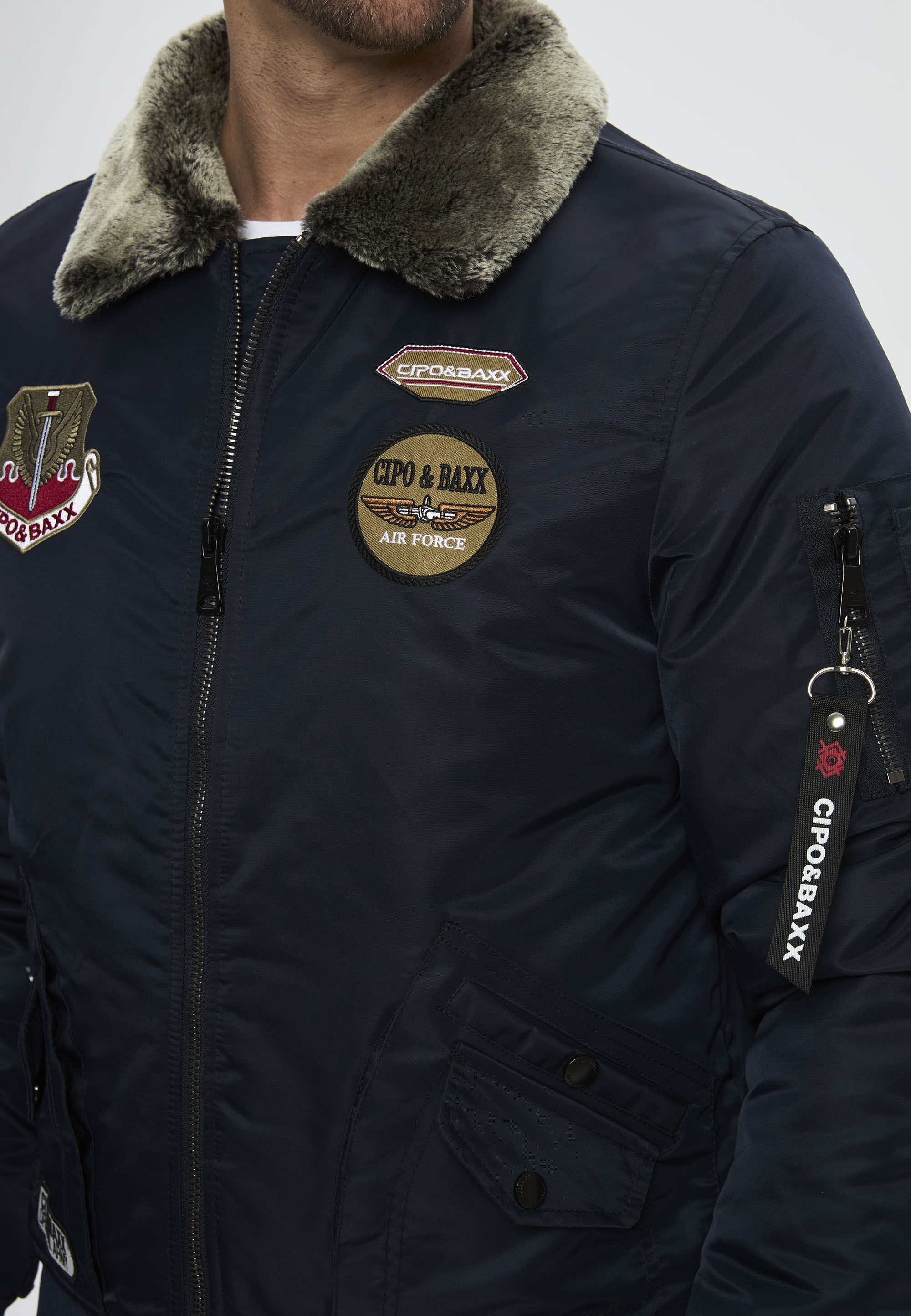 Cipo & Baxx Winterjacke »Winterjacke CM232« mit Kapuze