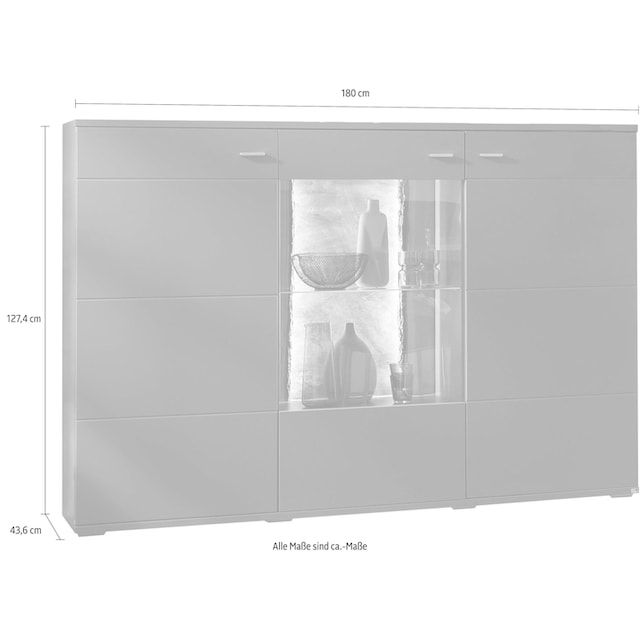 set one by Musterring Highboard »TACOMA«, Typ 52, Breite 180 cm, mit getönter  Glastür online kaufen