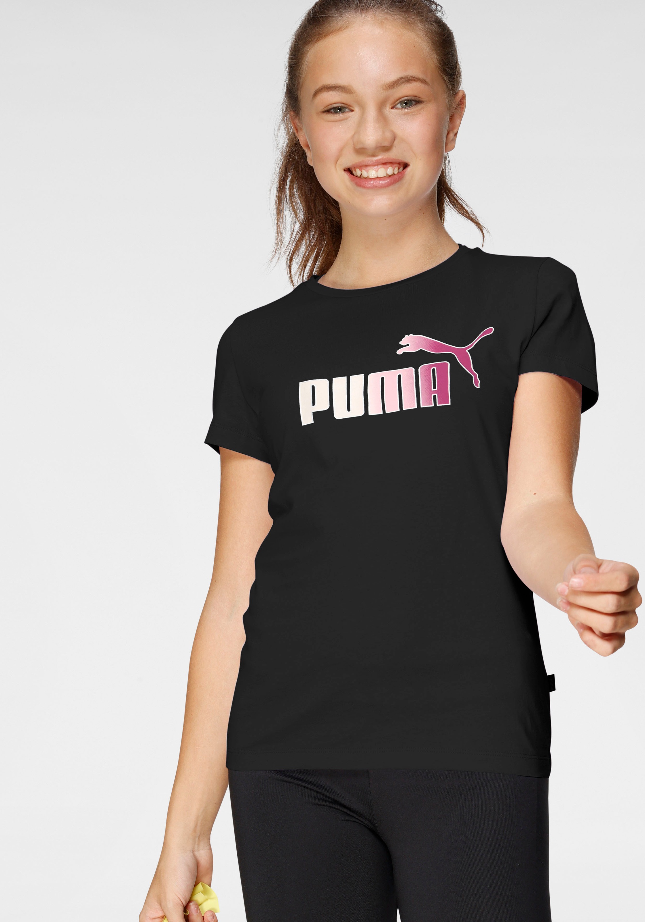 PUMA T-Shirt »ESS+ Bleach Logo Tee G«