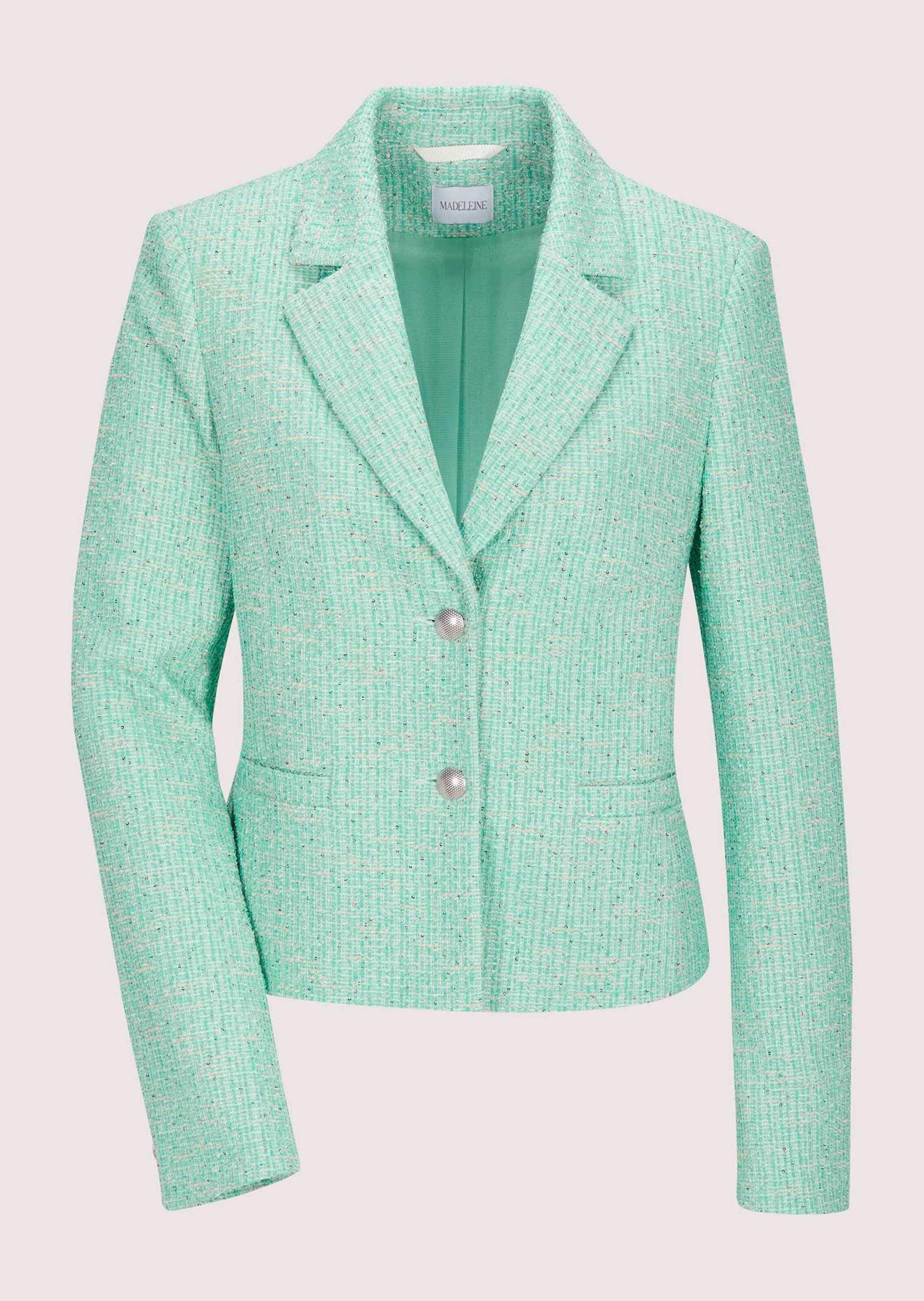 MADELEINE Jackenblazer »Blazer Tweed-Blazer mit Paillettenakzenten« Tweed-Optik