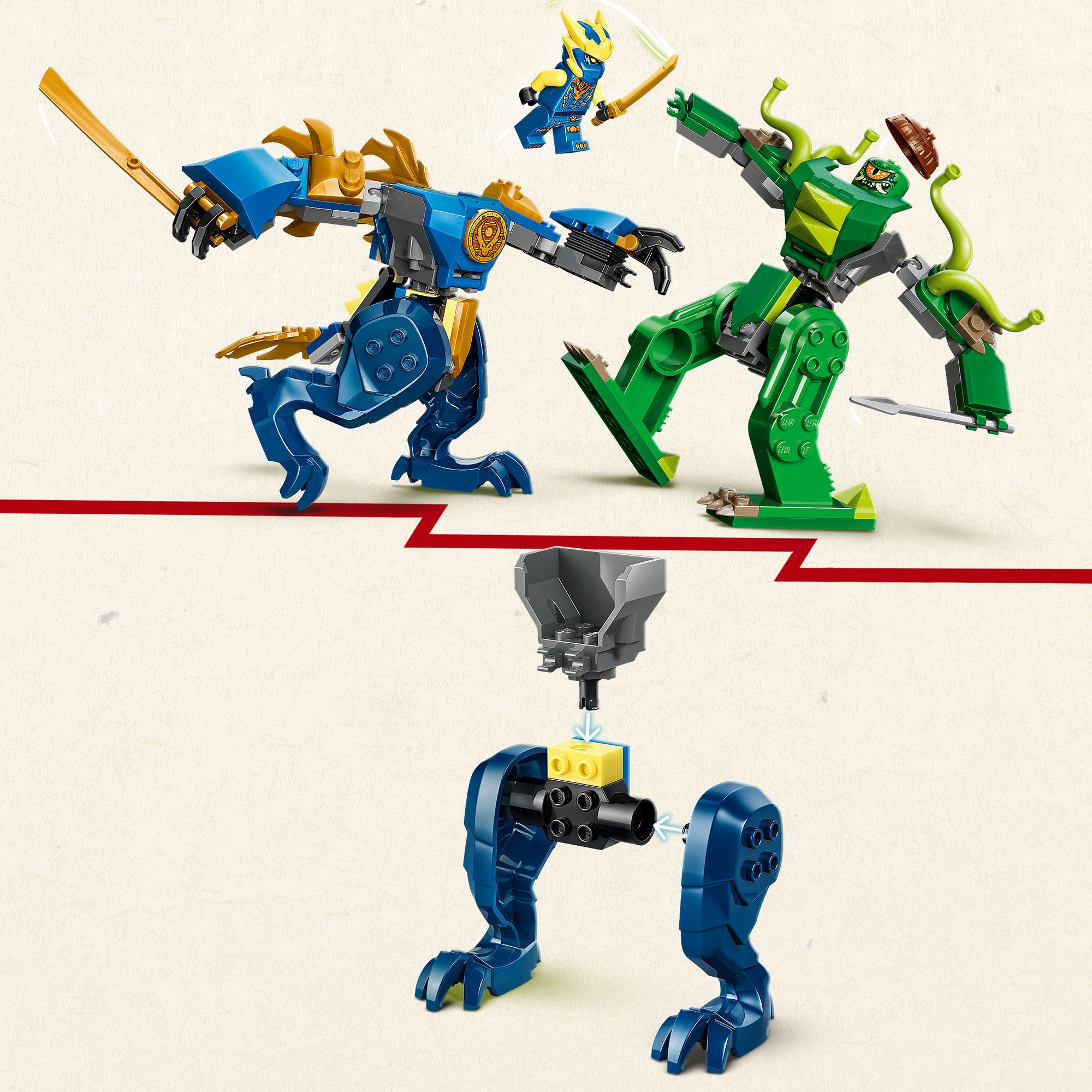 LEGO® Konstruktionsspielsteine »Duell mit Jays Drachen-Mech (71853), LEGO Ninjago«
