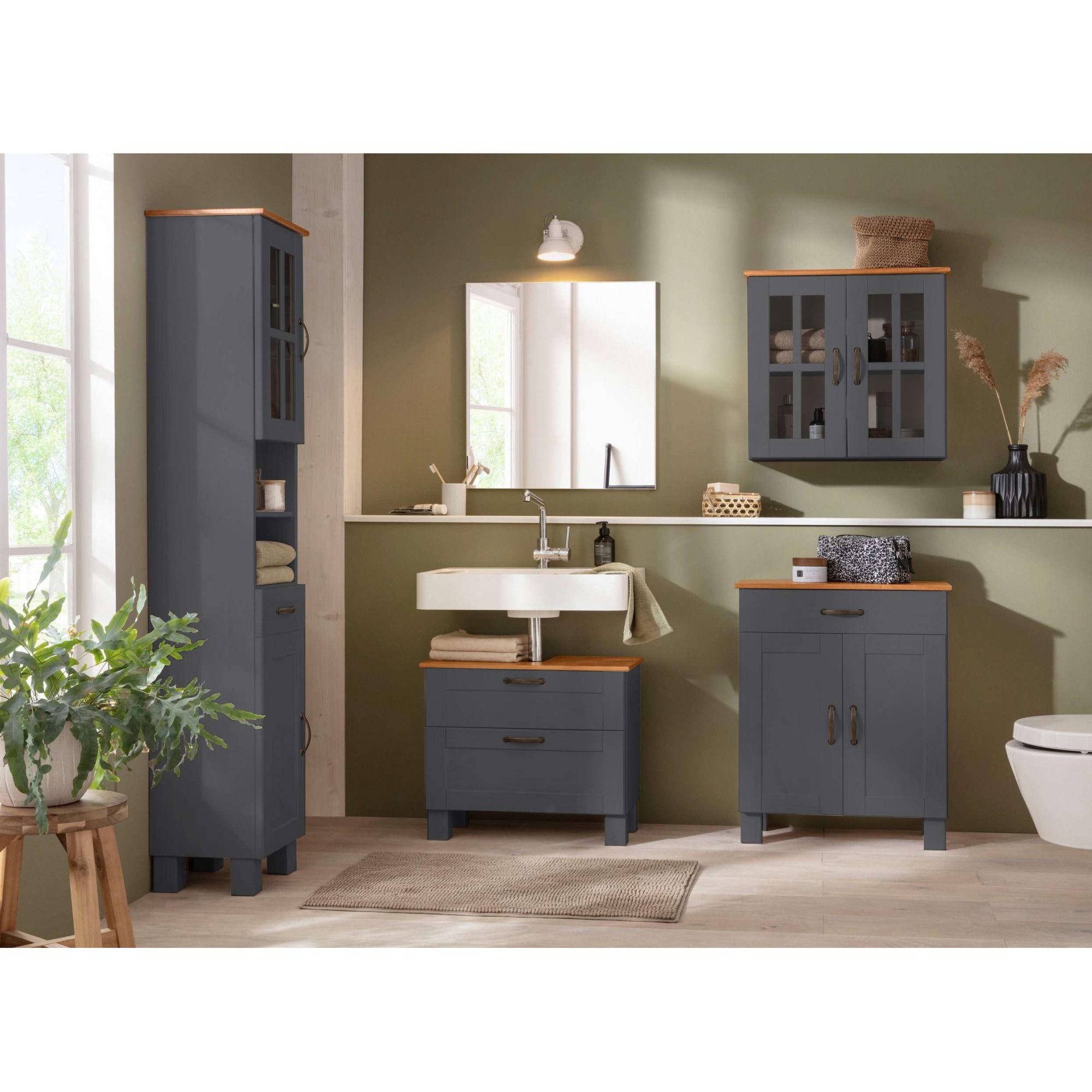 Home affaire Hochschrank »Rodby«, FSC®-zertifiziertes Massivholz, Breite 33cm, Höhe 180cm
