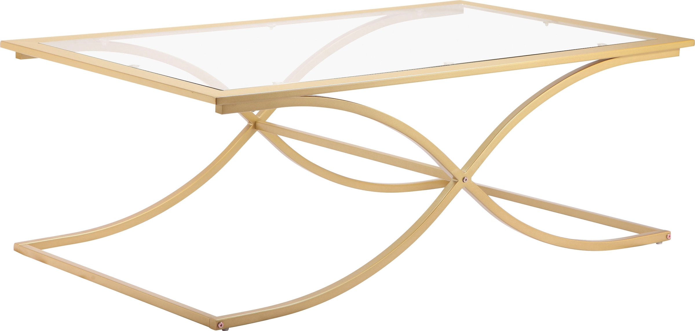 Guido Maria Kretschmer Home&Living Couchtisch »Ballum, TOPSELLER!, OTTOs Choice«, mit edlem Metallgestell und Glasplatte, Breite 120 cm