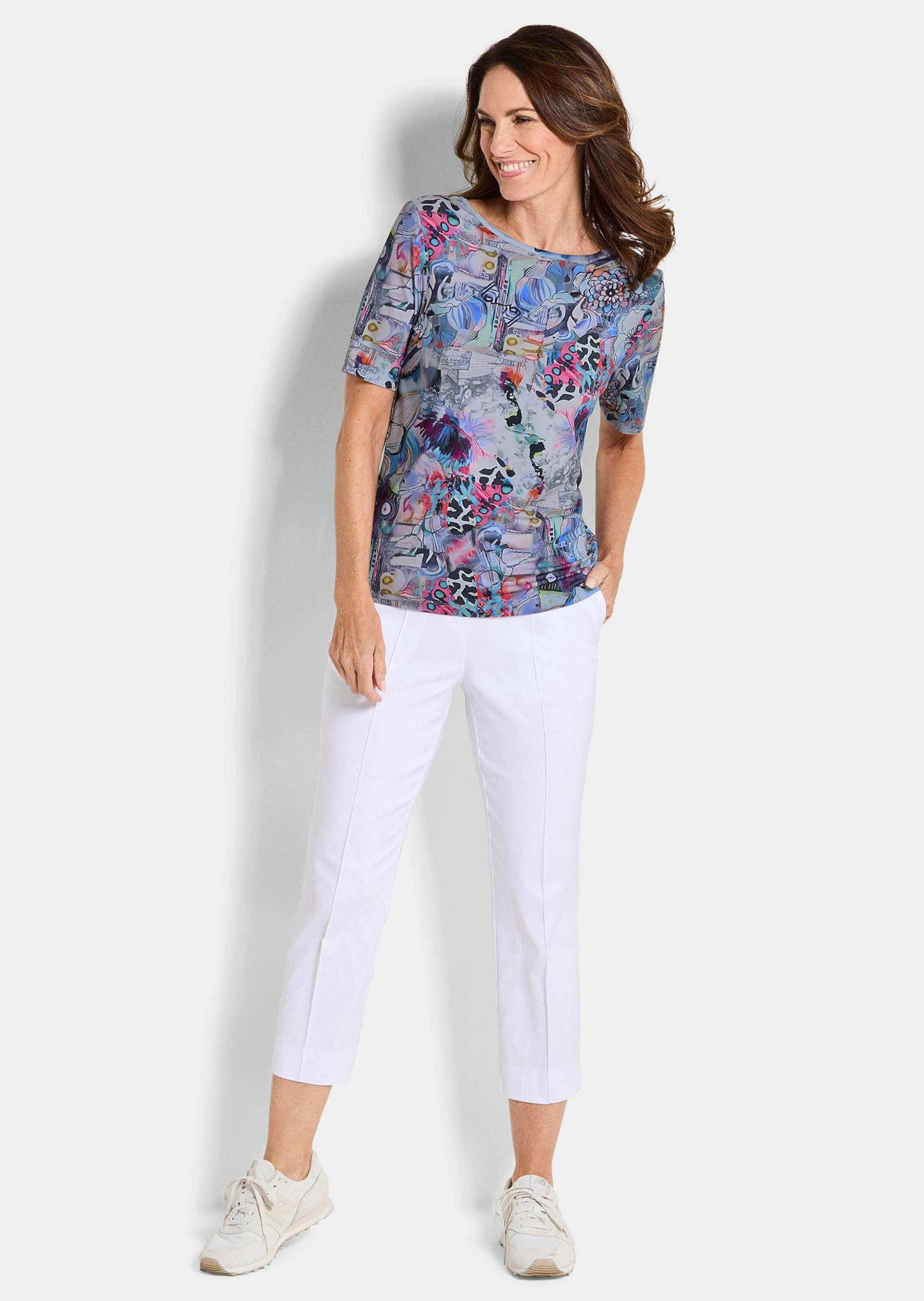 GOLDNER Kurzarmshirt »Shirt-Duo mit Muster-Mix« stretchbequemer Viskosejersey