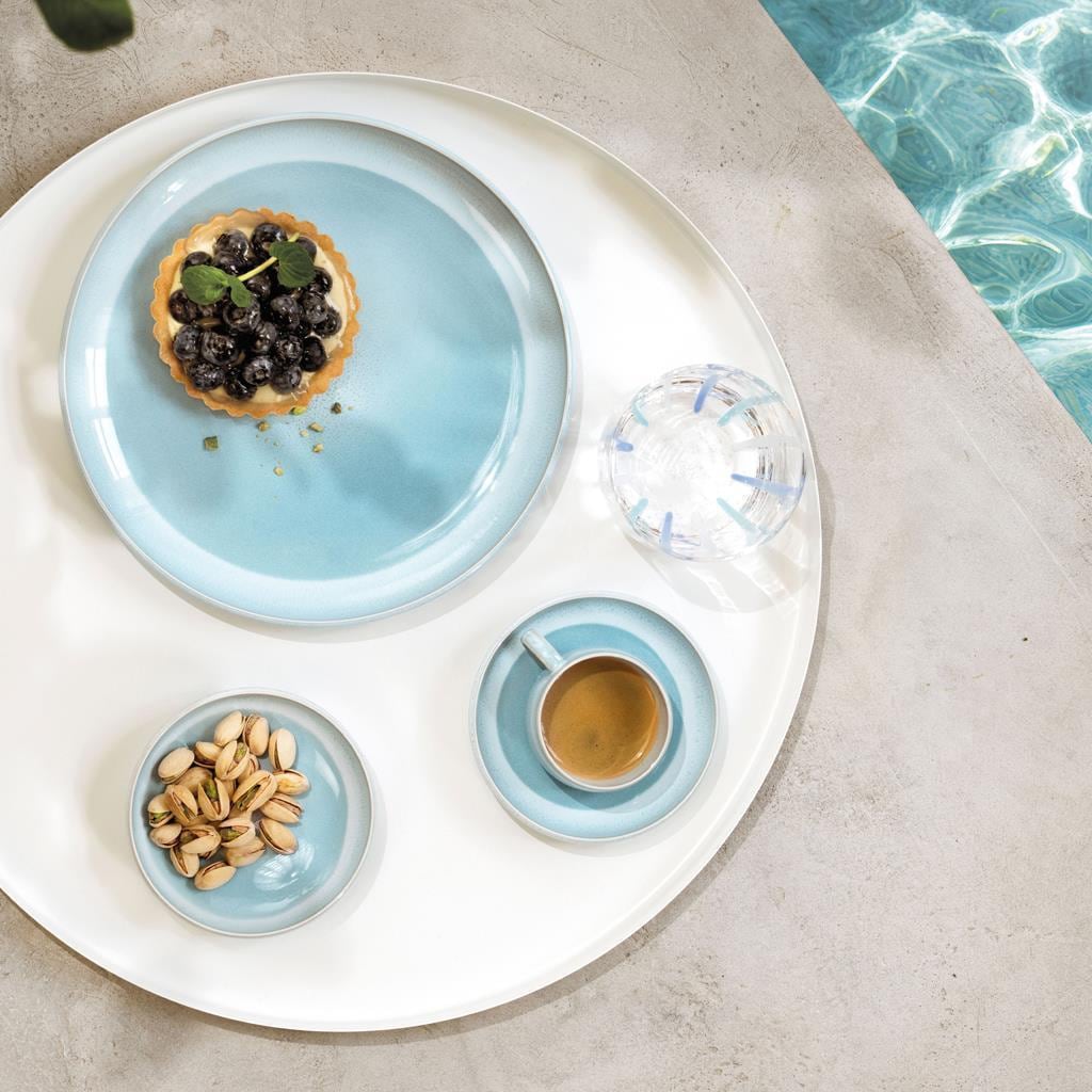 like. by Villeroy & Boch Untertasse »Espressountertassen Perlemor Aqua ø 12 cm 6er Set blau« Spülmaschinengeeignet, Mikrowellengeeignet