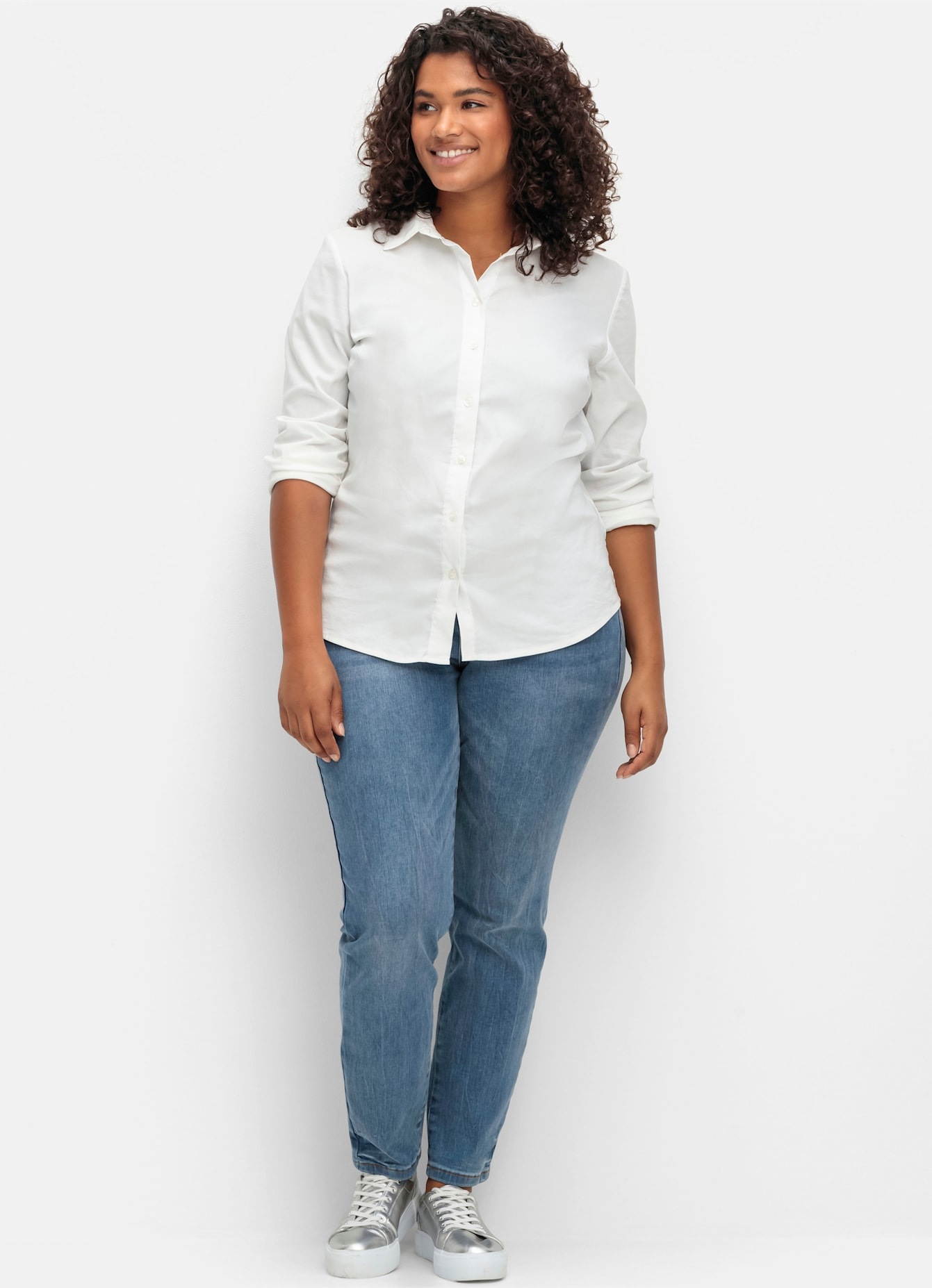 Sheego Damen Bequeme Jeans 1 Stk. tlg. in blau, Größe 96