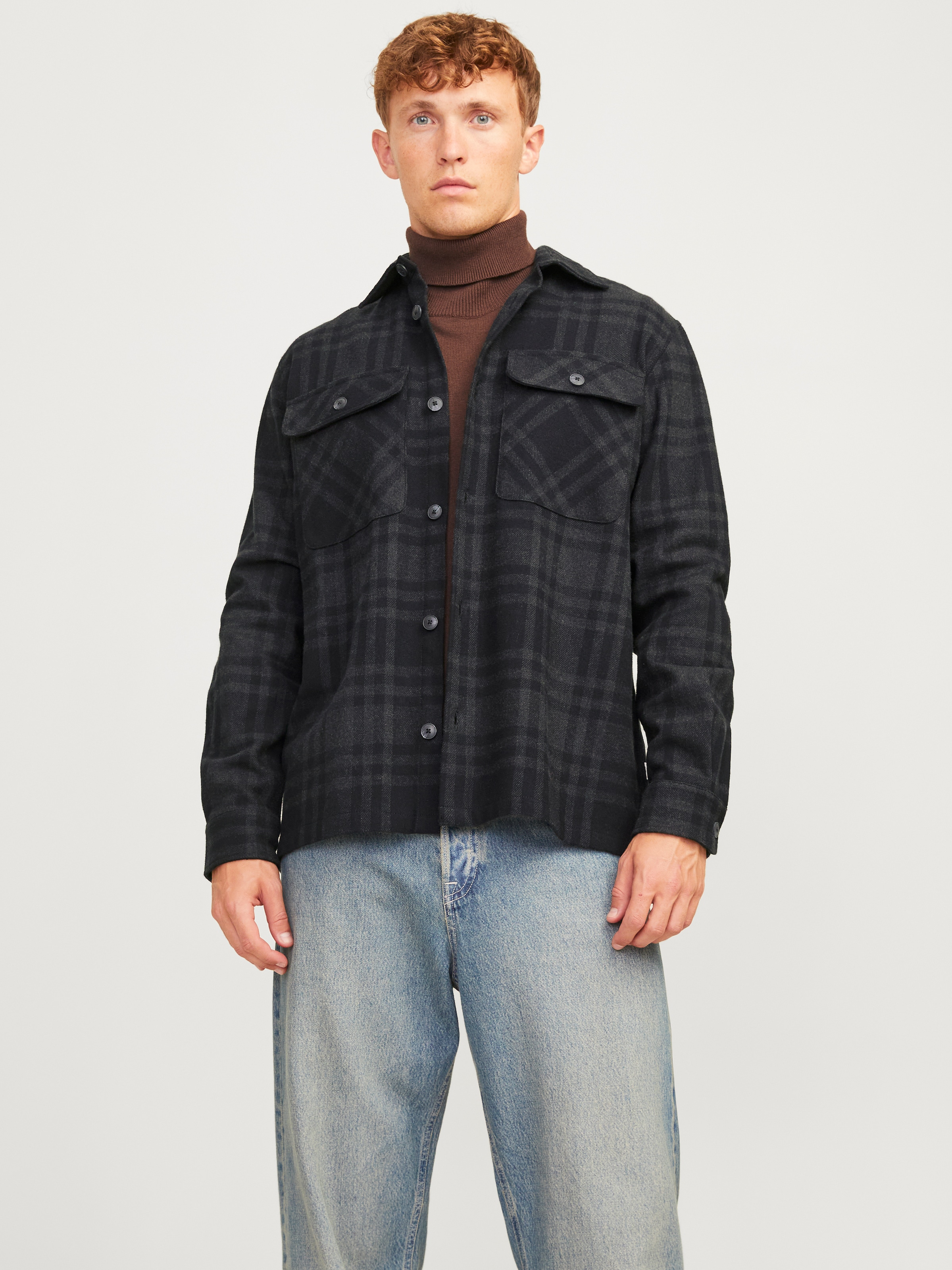 Langarmhemd »JPRRAYMOND MELANGE CHECK LS OVERSHIRT SN«