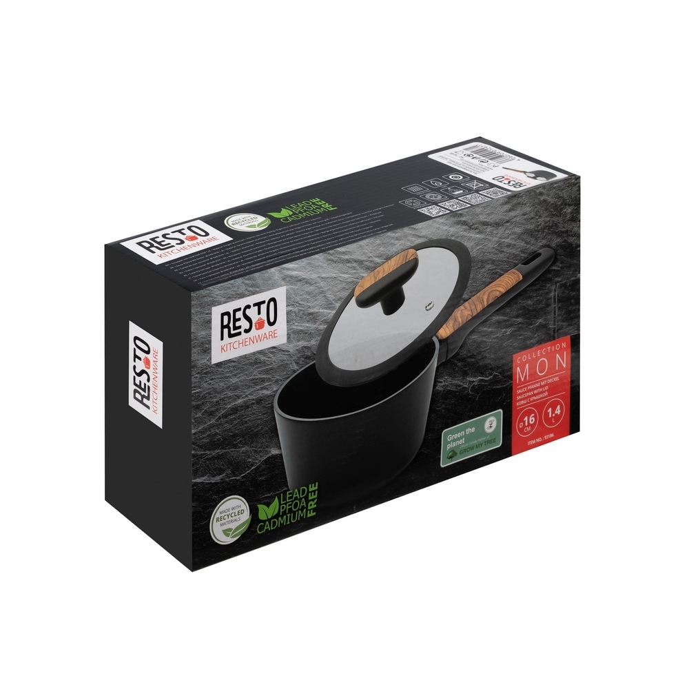 RESTO Kitchenware Kasserolle »Mon, Topf 1,4 l, antihaftbeschichtet und spülmaschinenfest« 2 Stk. tlg. Aluminium