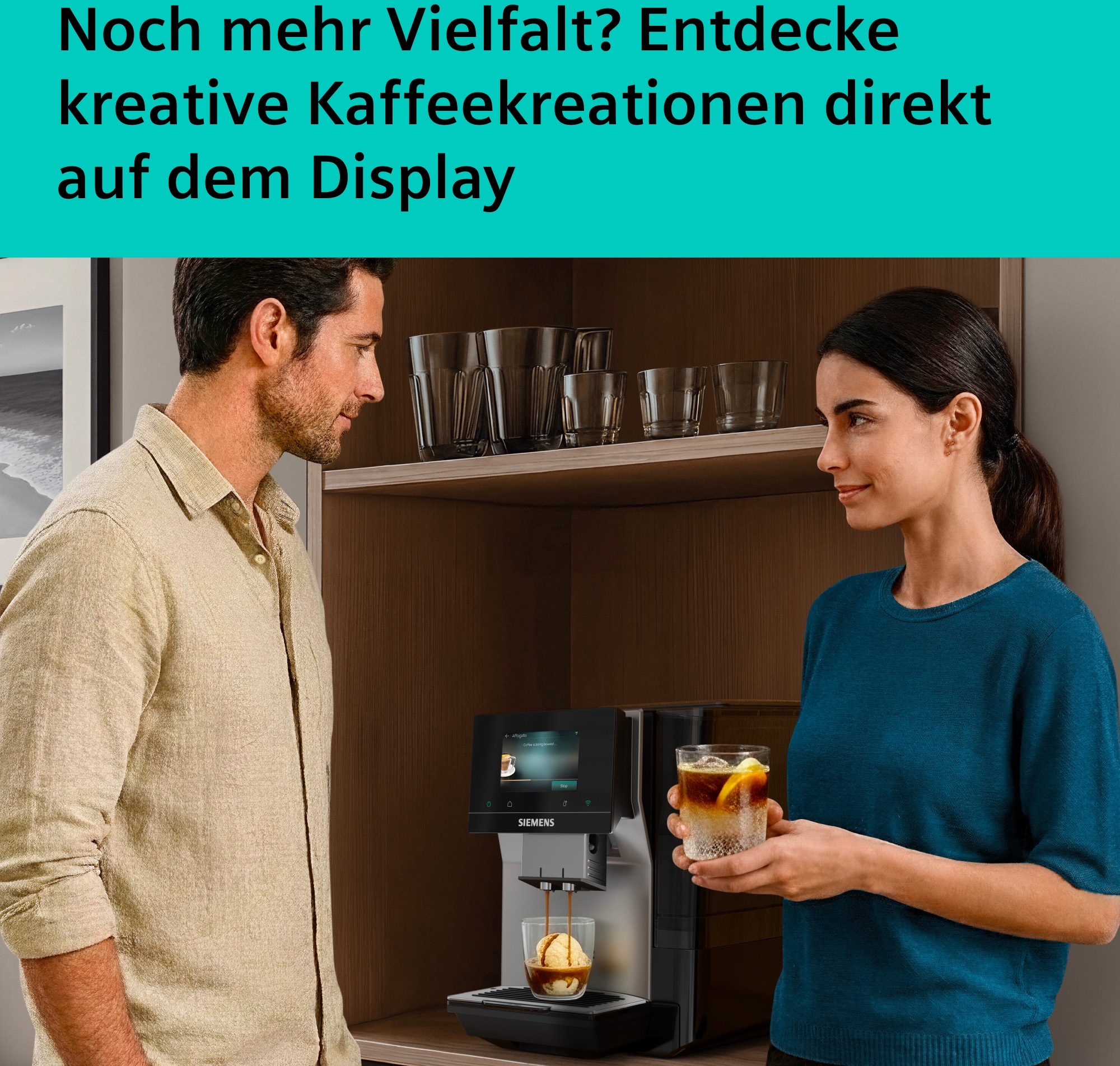 SIEMENS Kaffeevollautomat »TP725ET7« farbiges Full-Touch-Display, Doppeltassenfunktion, sehr leise, silber