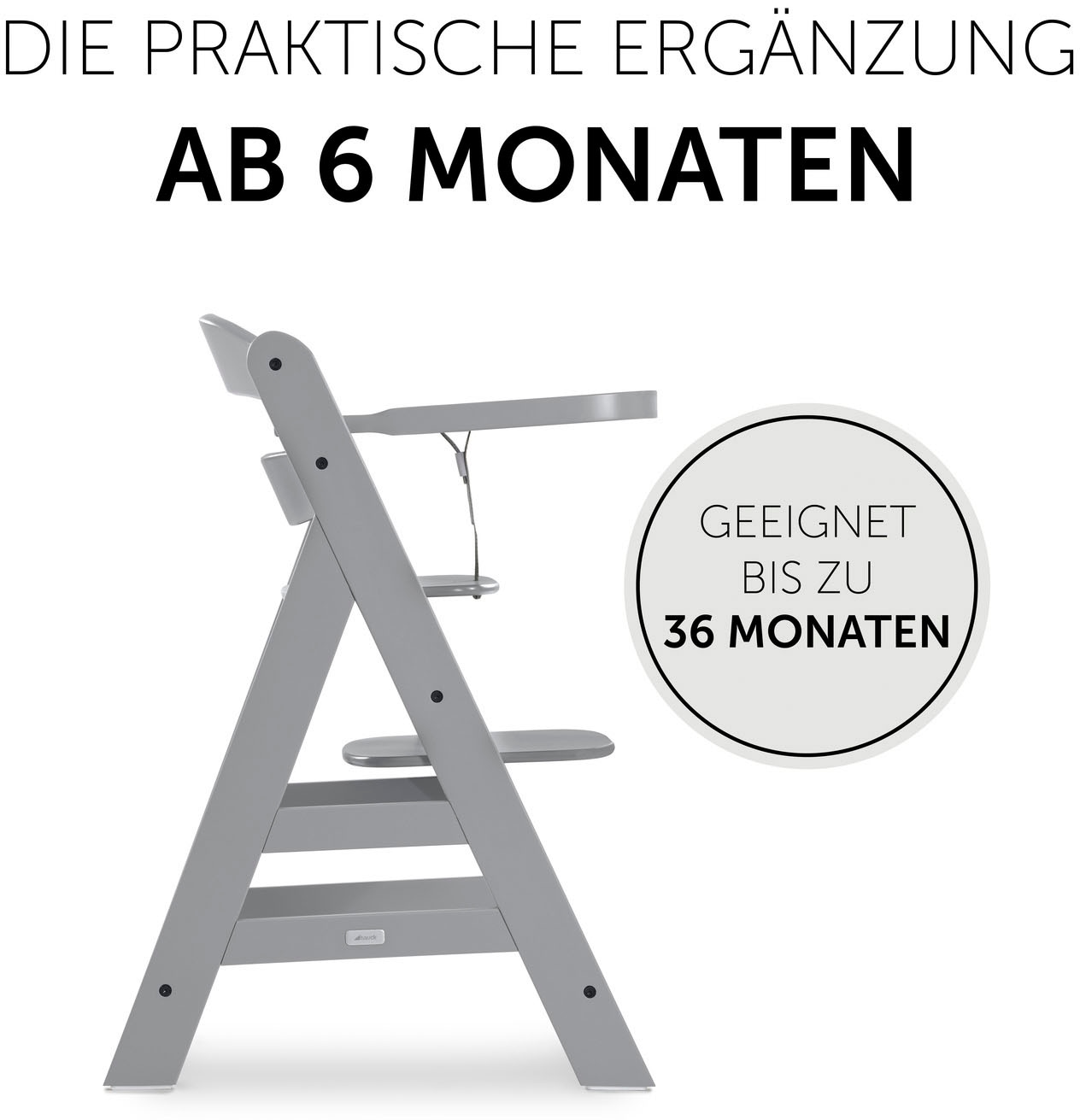 Hauck Hochstuhltablett »Alpha Wooden Tray Essbrett, grey«, für Hochstühle Alpha+ und Alpha+ Select