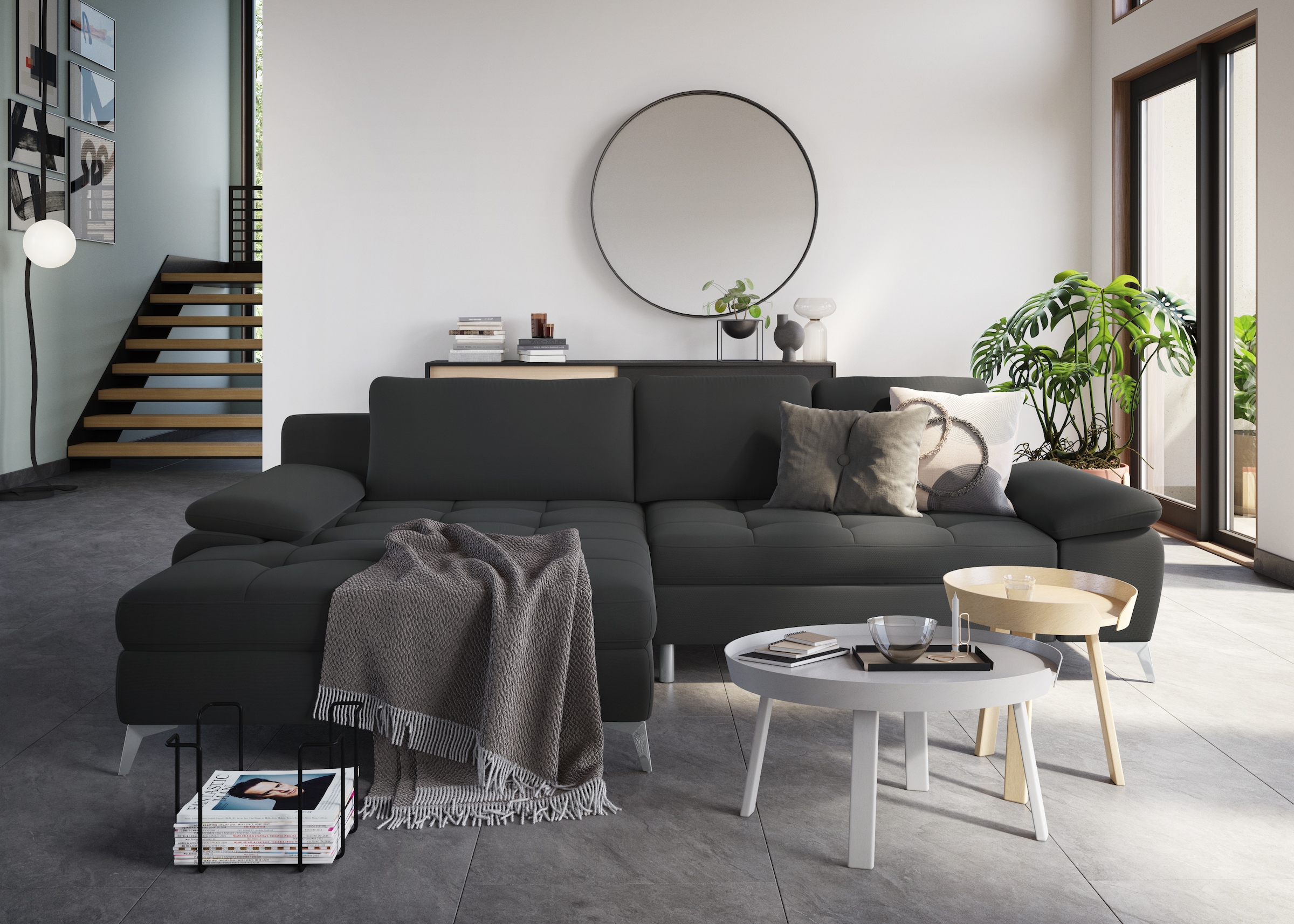 sit&more Ecksofa »Latigo L-Form« mit Mega-Recamiere, wahlweise mit Bettfunktion und Bettkasten