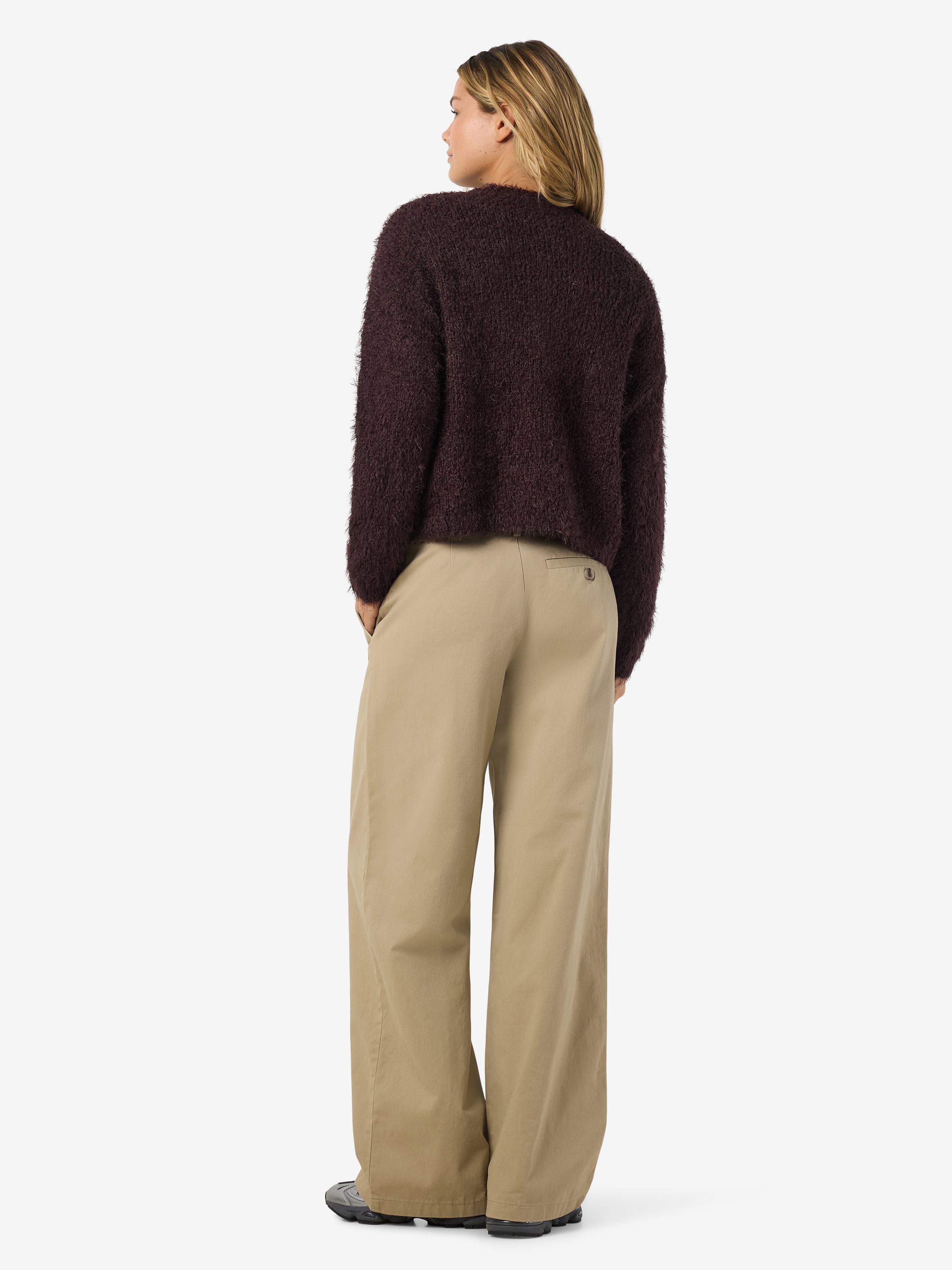 Noisy may Rundhalspullover »NMSASSY L/S O-NECK KNIT NOOS« Materialmix, relaxed fit