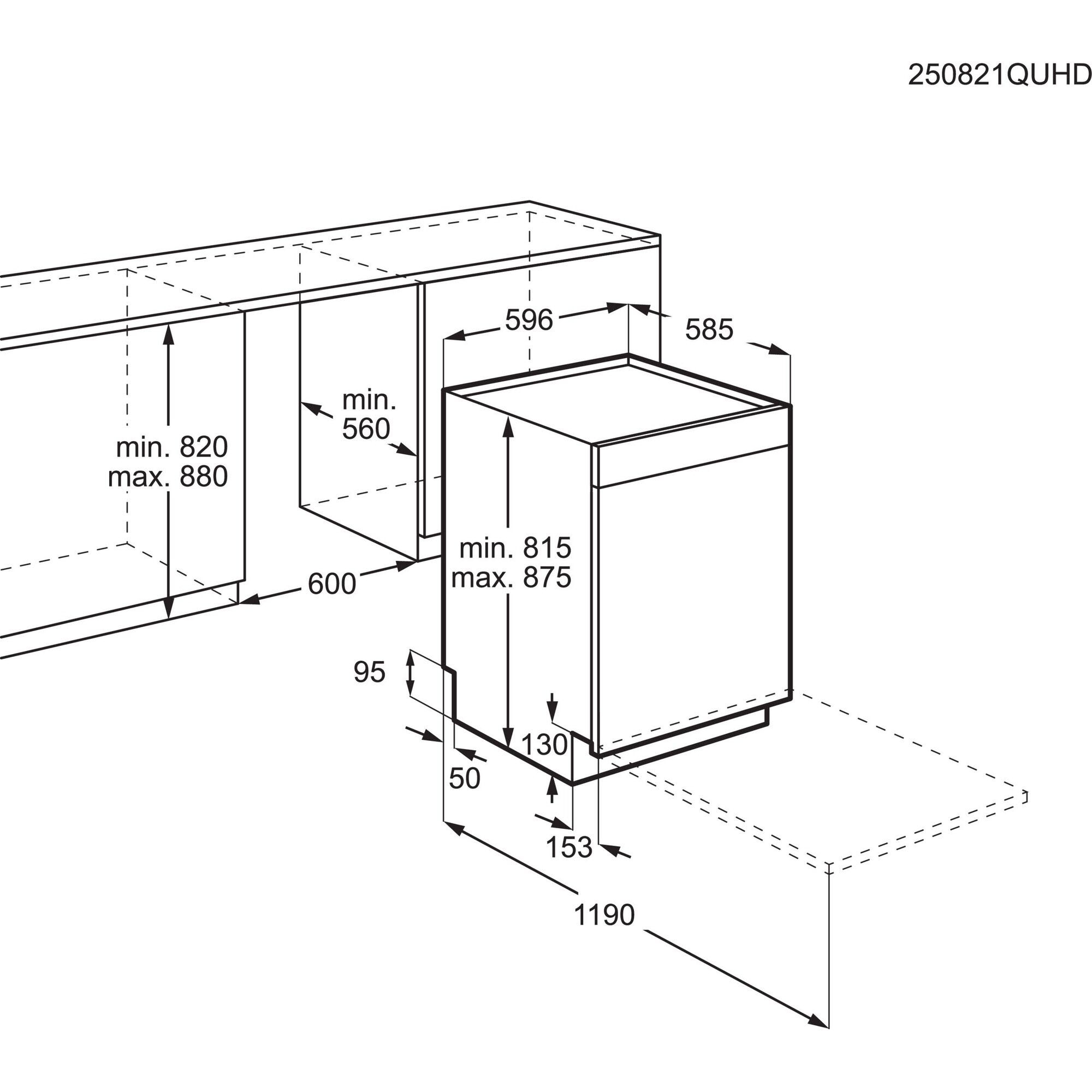 AEG Unterbaugeschirrspüler 9000 »GU9200X2SCM« Smarte Spülmaschine, kraftvoll gegen Eingebranntes, leise nur 38 dB
