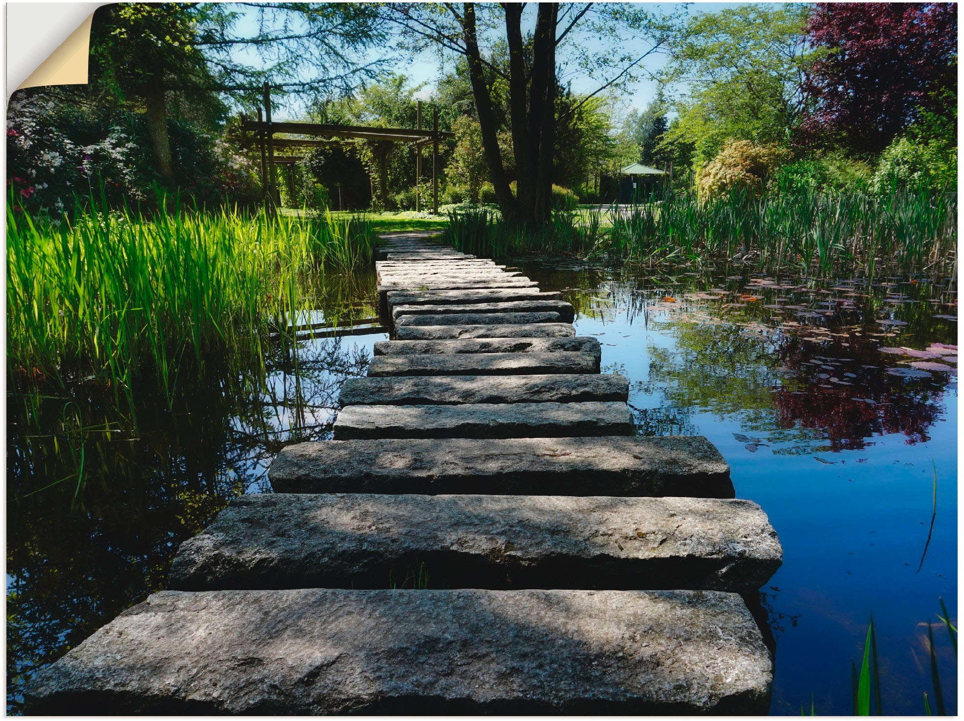 Wandbild »Weg am Teich«, Gewässer, (1 St.), als Leinwandbild, Poster, Wandaufkleber in...