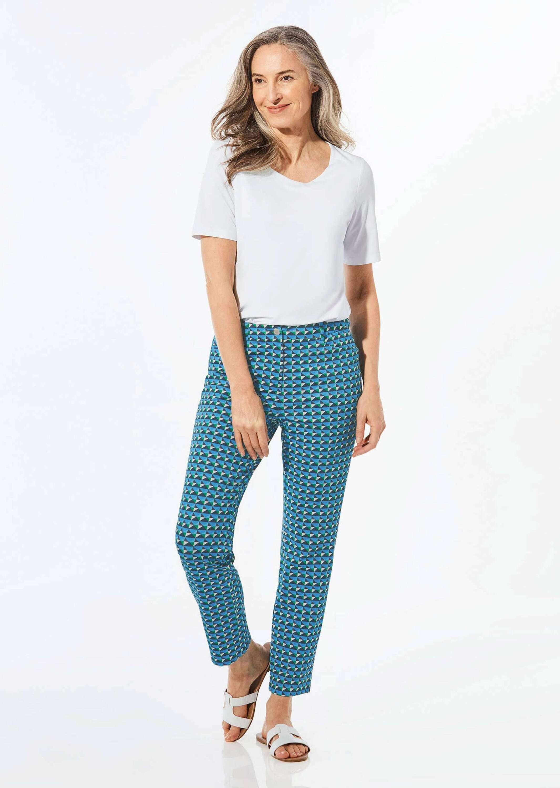 GOLDNER Stoffhose »Druckhose mit Minimaldessin«