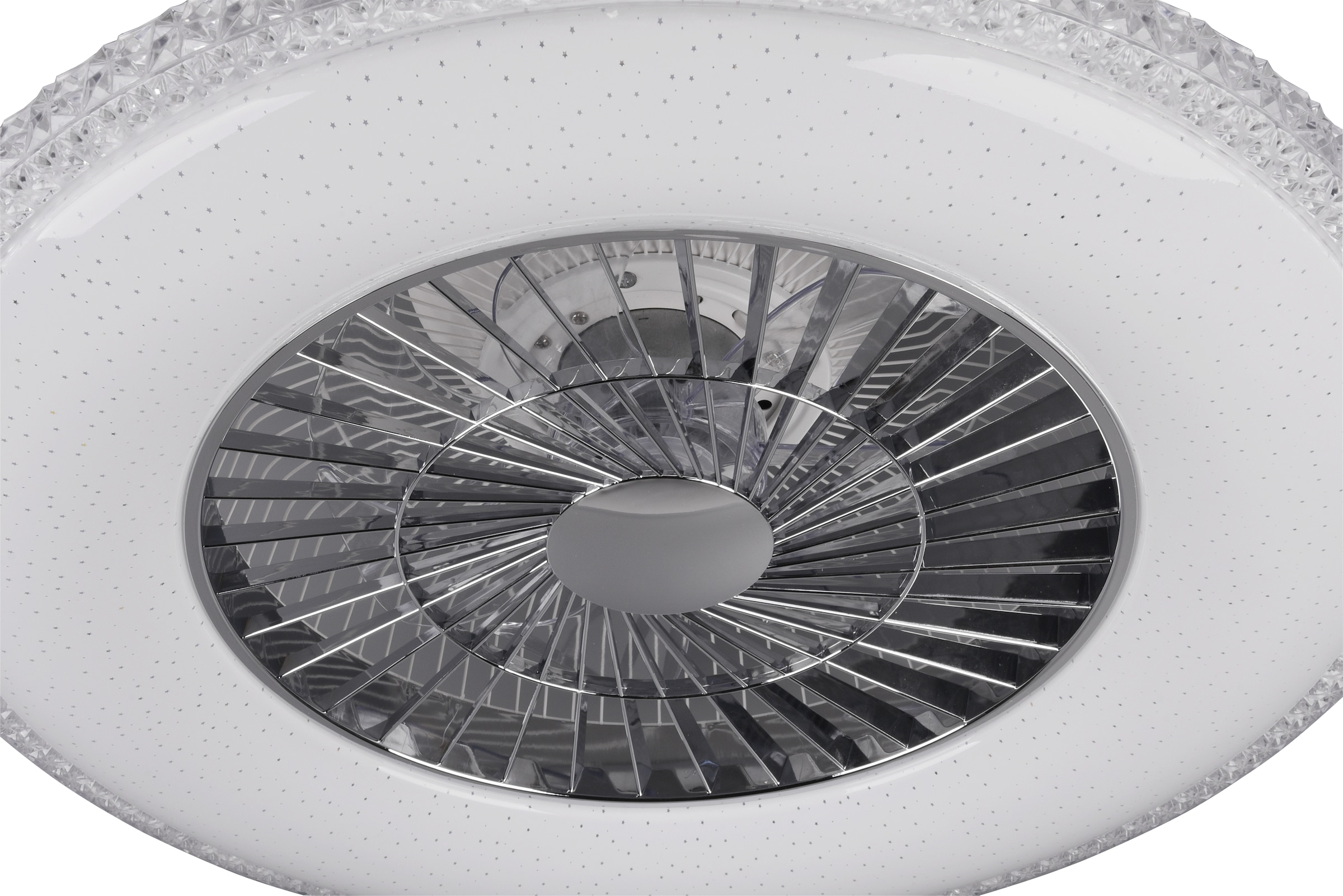 TRIO Leuchten LED Deckenleuchte »Harstad«, mit Ventilator, Fernbedienung, integrierter Dimmer und Nachtlicht. Leuchte und Ventilator getrennt schaltbar