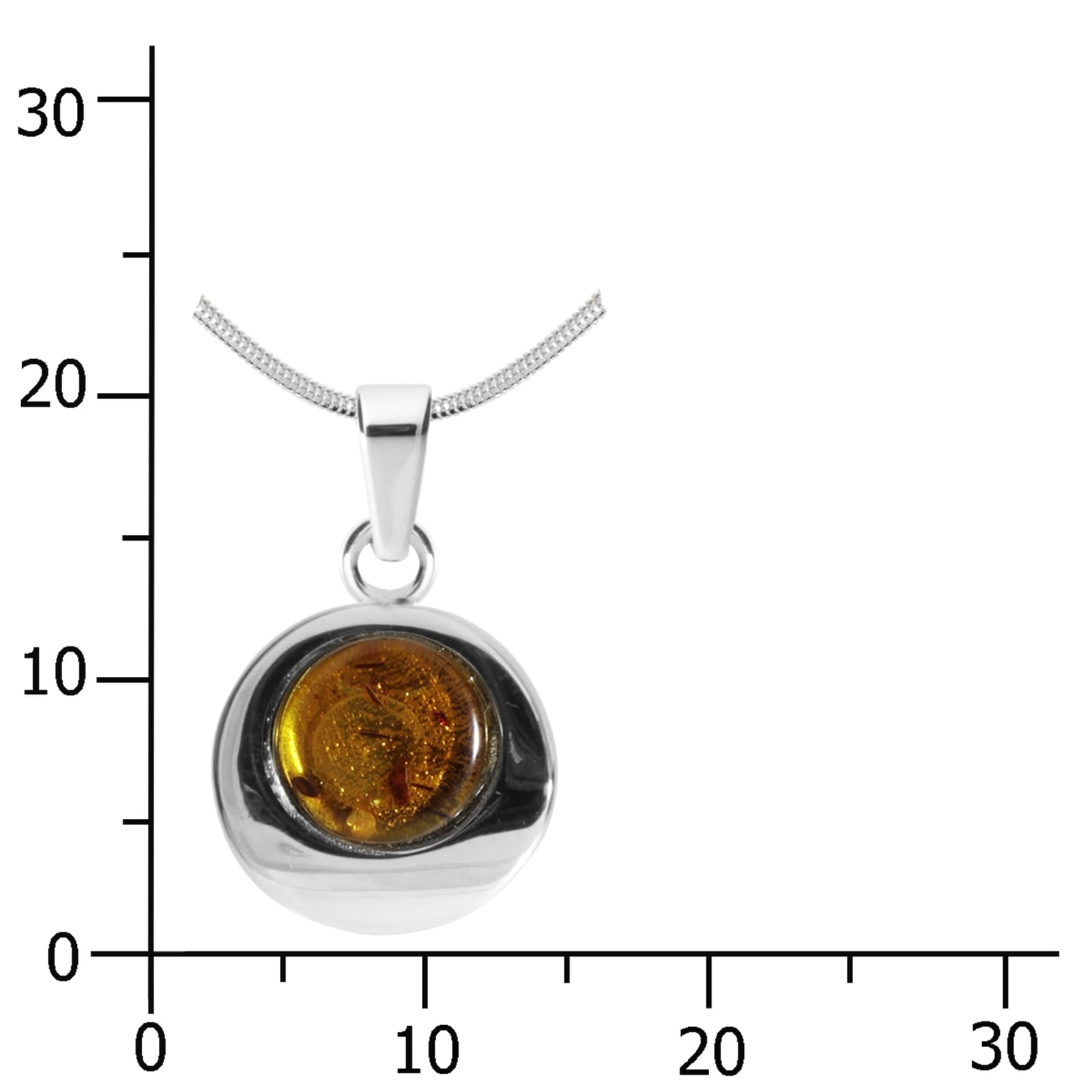 OSTSEE-SCHMUCK Kette mit Anhänger »- Alina 12 mm - Silber 925/000 - Bernstein«