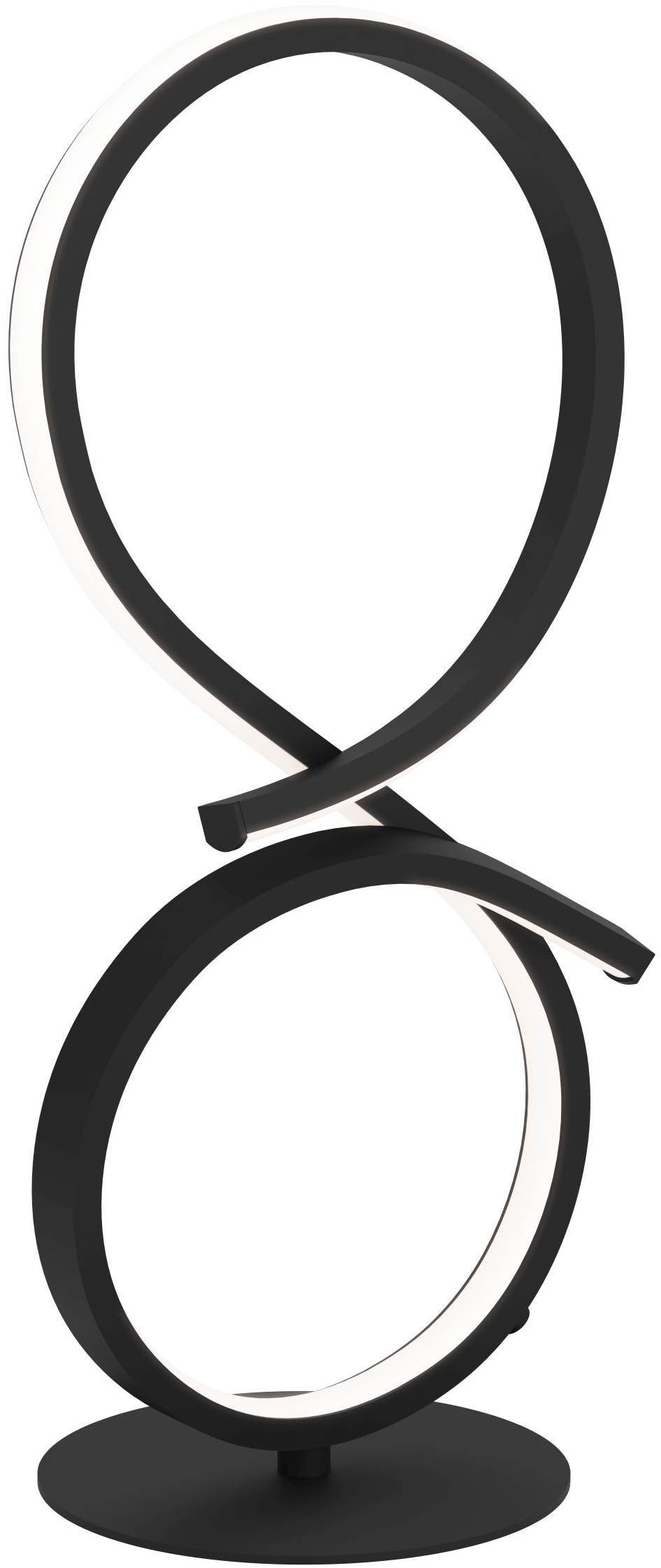 EGLO Tischleuchte »Serpins Tischlampe, Nachttischlampe, Metall und Kunststoff, Lampe« LED-Modul 1 Stk. Warmweiß Tischleuchte - L20,5 x B15 x H40,5 cm - schwarz - 11,4W inkl.