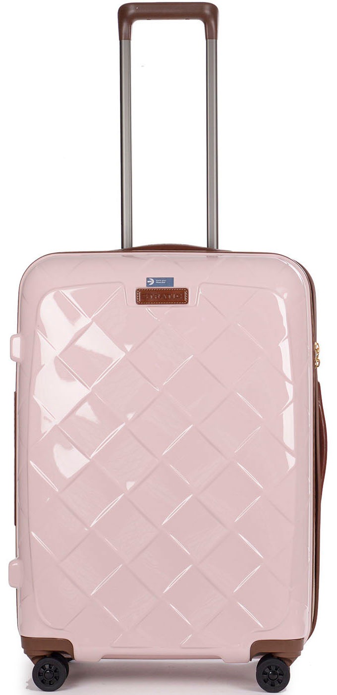 Stratic Damen Hartschalen-Trolley »Leather&More M in rosa, Größe B/H/T: 47 cm x 66 cm x 27 cm 65 l