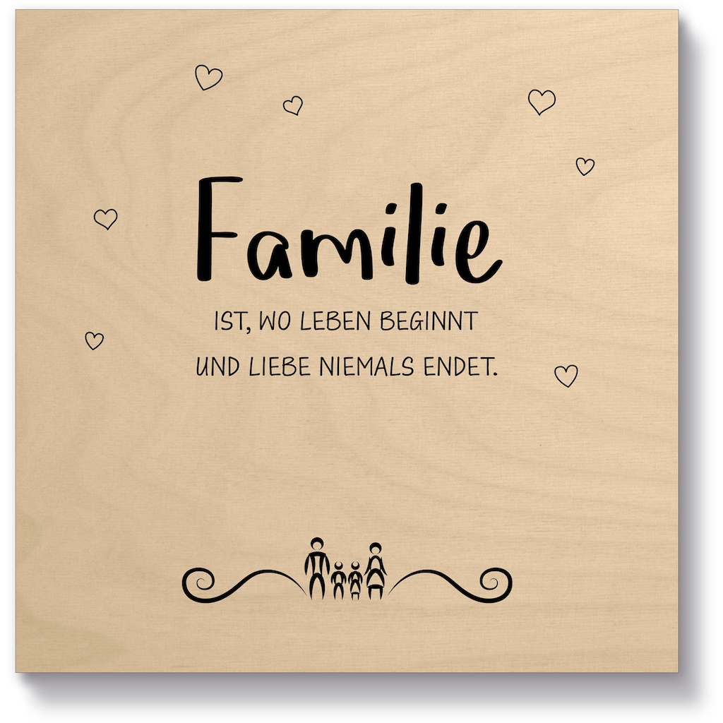 Artland Holzbild »Familie II«, Sprüche & Texte, (1 St.)