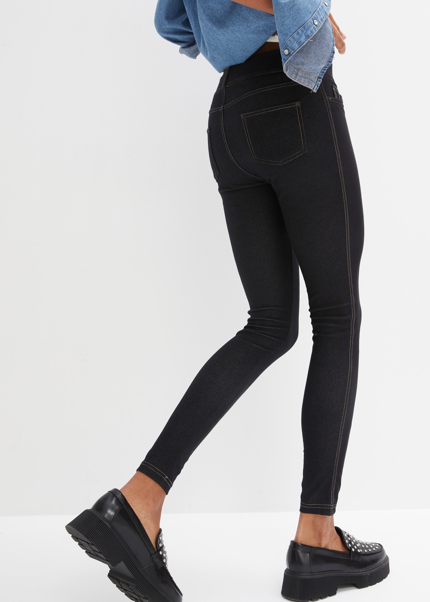 bonprix Leggings  Leggings in Jeansoptik aus Baumwoll-Mix
