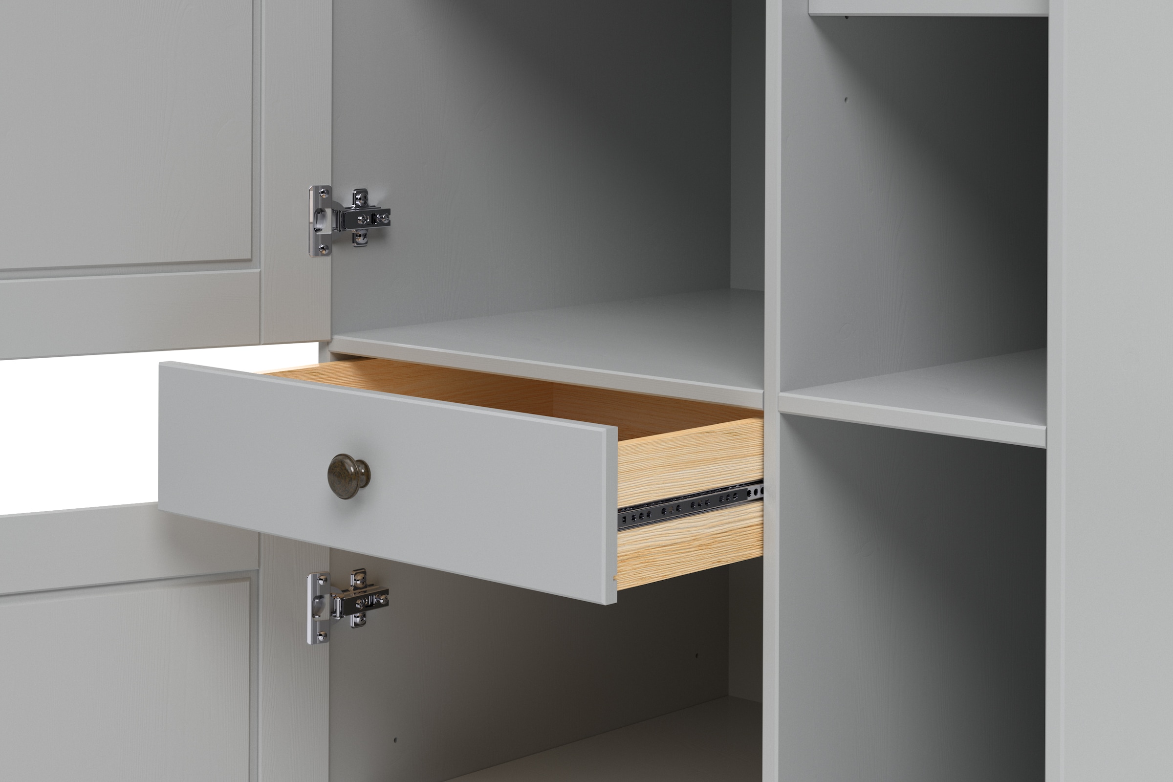 Home affaire Hochschrank »Alby2«, Mit Metallgriffen, Breite 75 cm