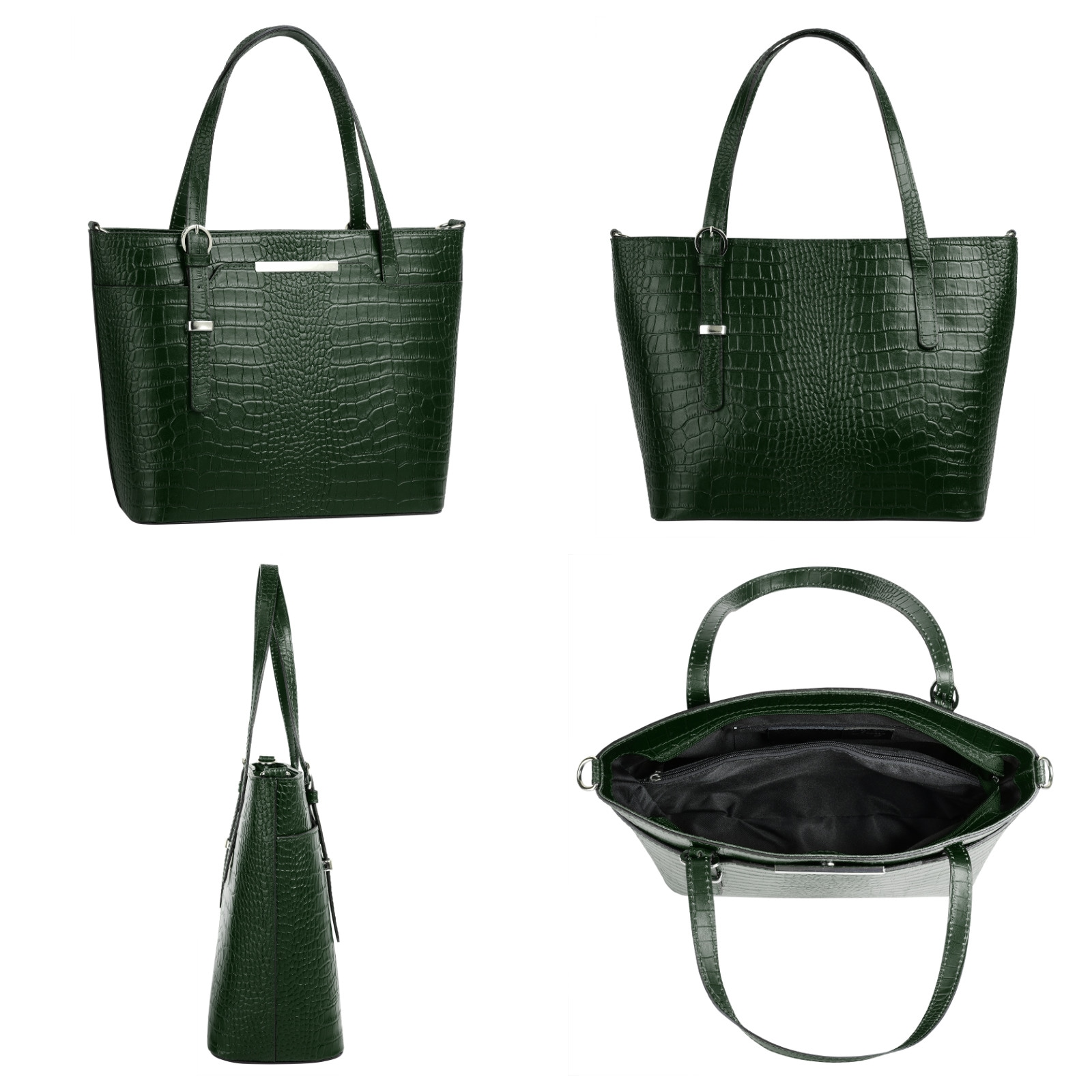 Cluty Henkeltasche, echt Leder, Made in Italy
