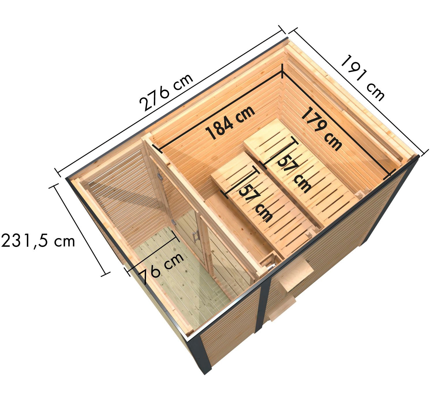 Karibu Saunahaus »Anja 1« Set, 