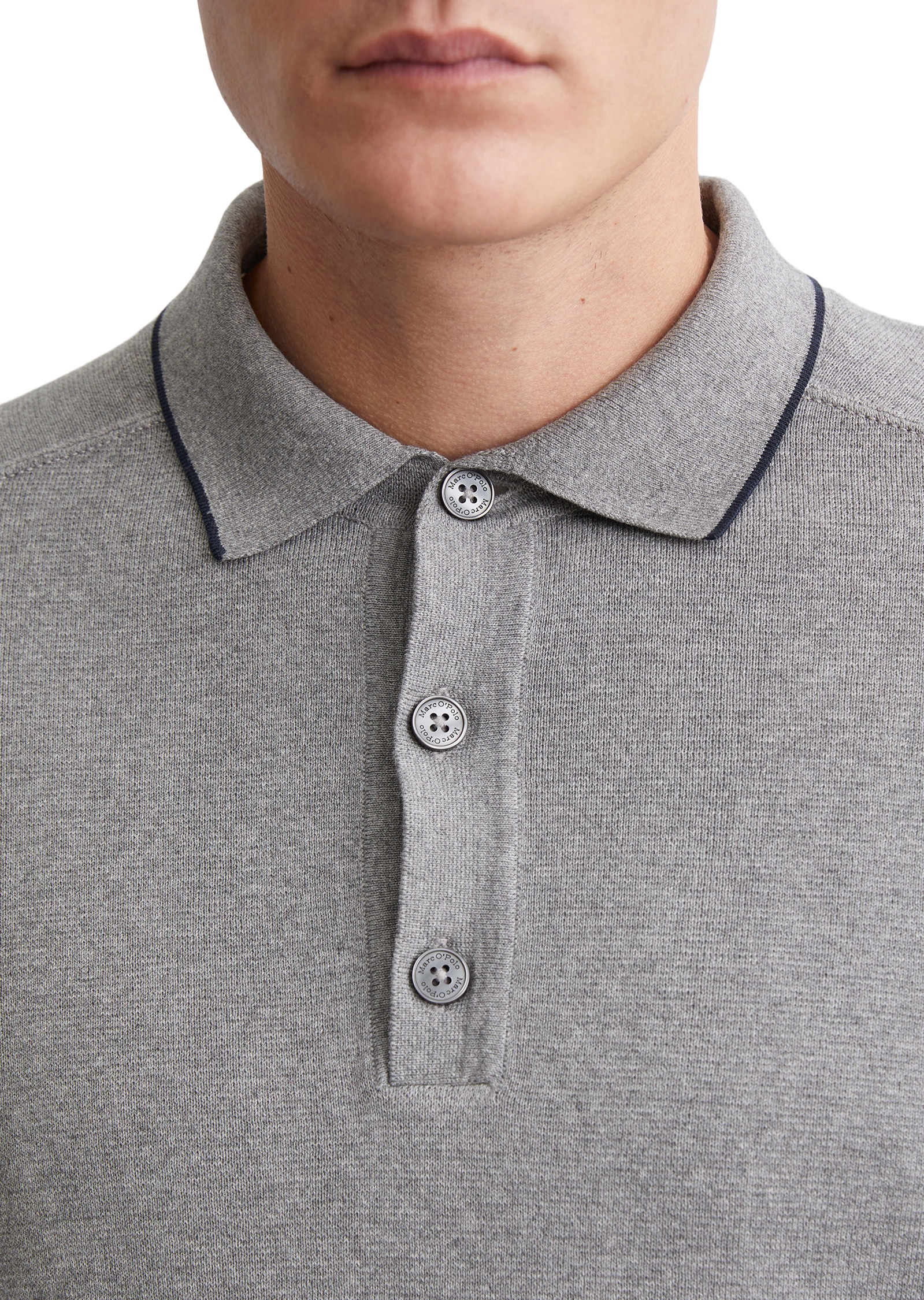 Marc O'Polo Polokragenpullover, elegante, dicht gestrickte Milano-Struktur