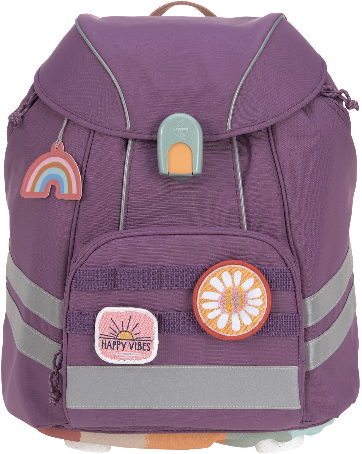 LÄSSIG Schulranzen »Unique, Flexy, Purple«, Reflektoren, inkl. Patches; PETA-approved vegan; aus recyceltem Material