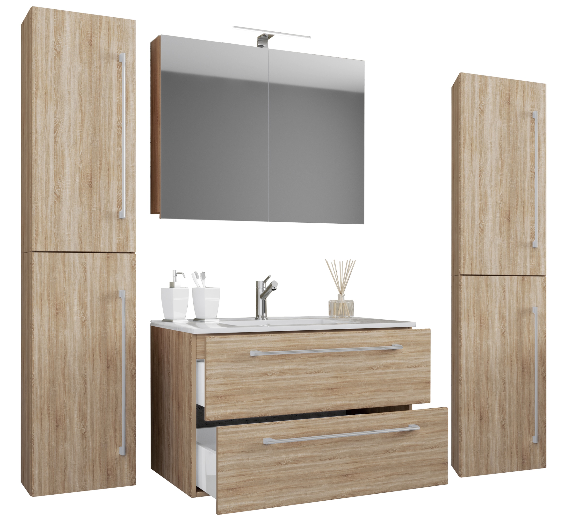 VCM Waschtisch »5-tlg. Waschplatz Waschtisch Badinos Schublade SC« 5 Stk. tlg.