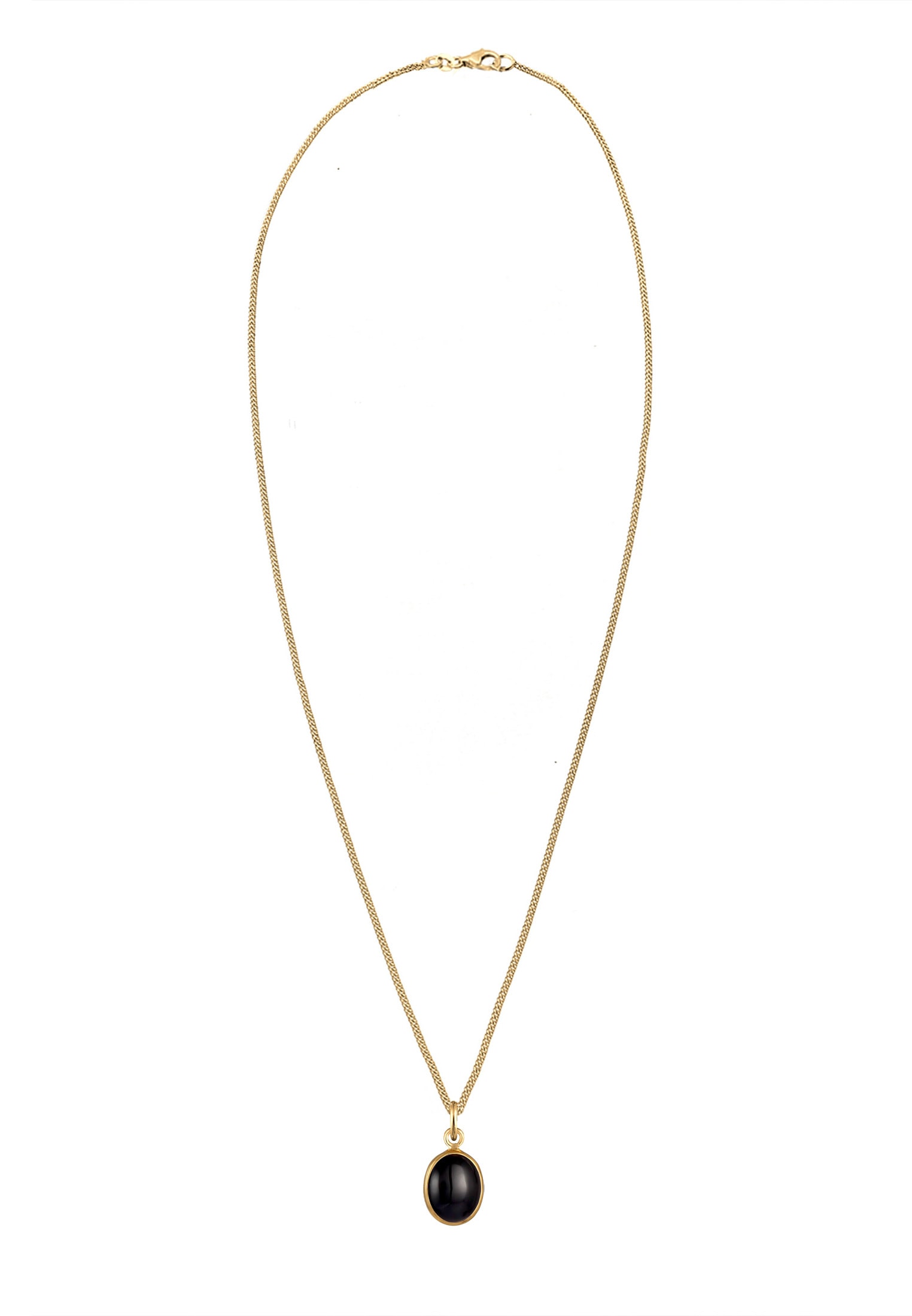 Elli Silberkette »Halskette Onyx Anhänger Oval Klassisch 925 Silber«