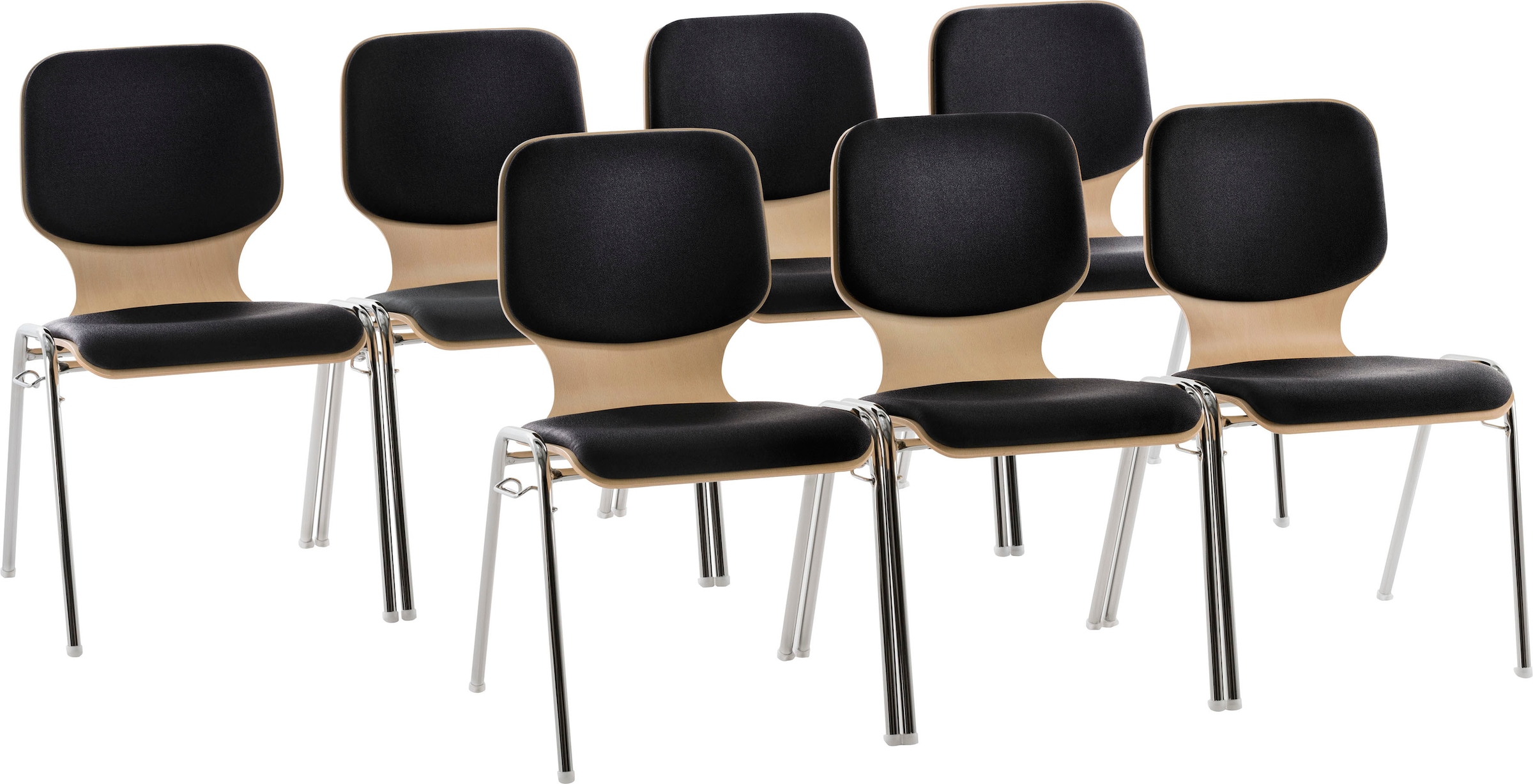 Mayer Sitzmöbel Besucherstuhl »2116«, Struktur (100% Polyester), Stapelstuhl stapelbar bis 10 Stk.