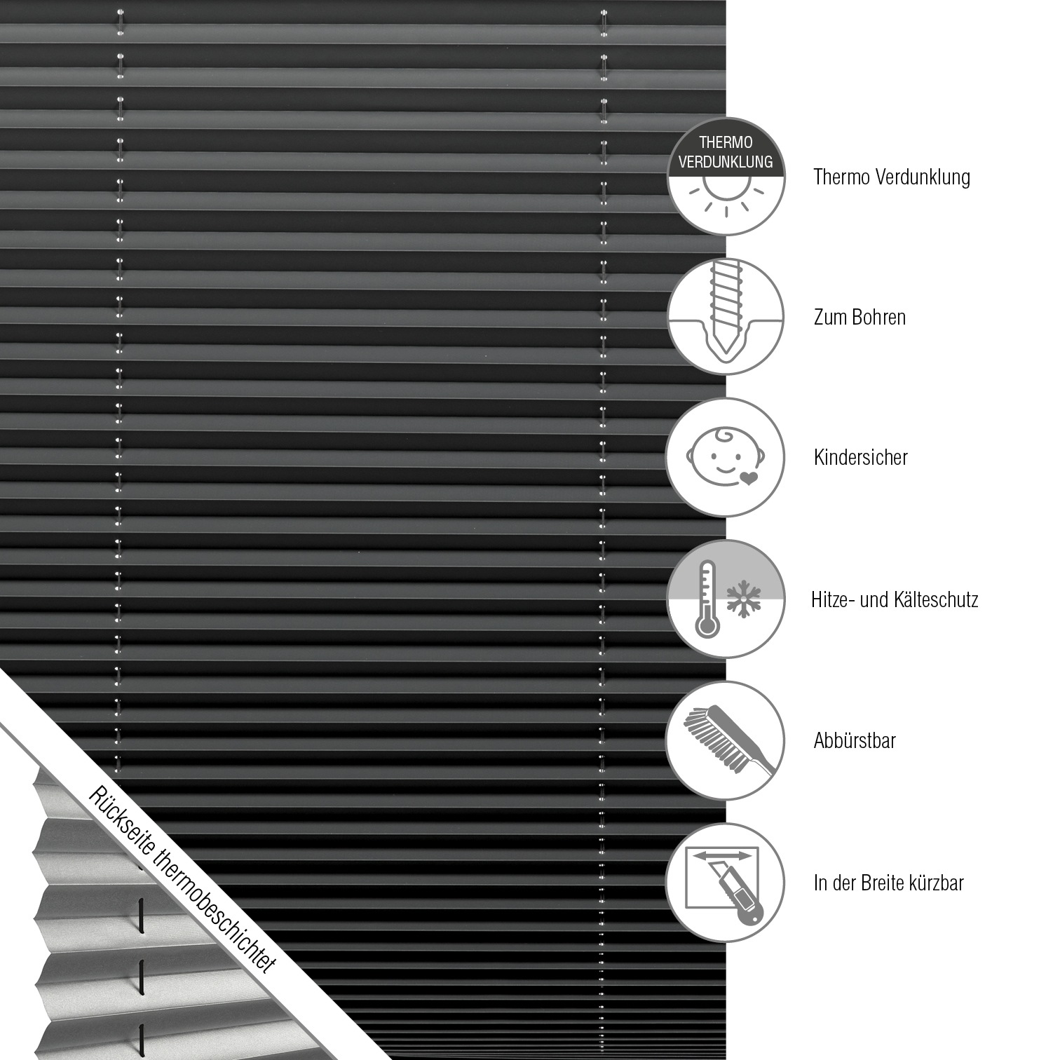 GARDINIA Plissee »Concept Thermo«, abdunkelnd, energiesparend, mit Bohren, verspannt, verschraubt, Innovative Träger- und Montagetechnik
