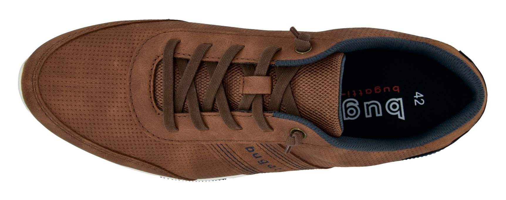 bugatti Sneaker, Freizeitschuh, Halbschuh, Schnürer mit modischer Perforierung