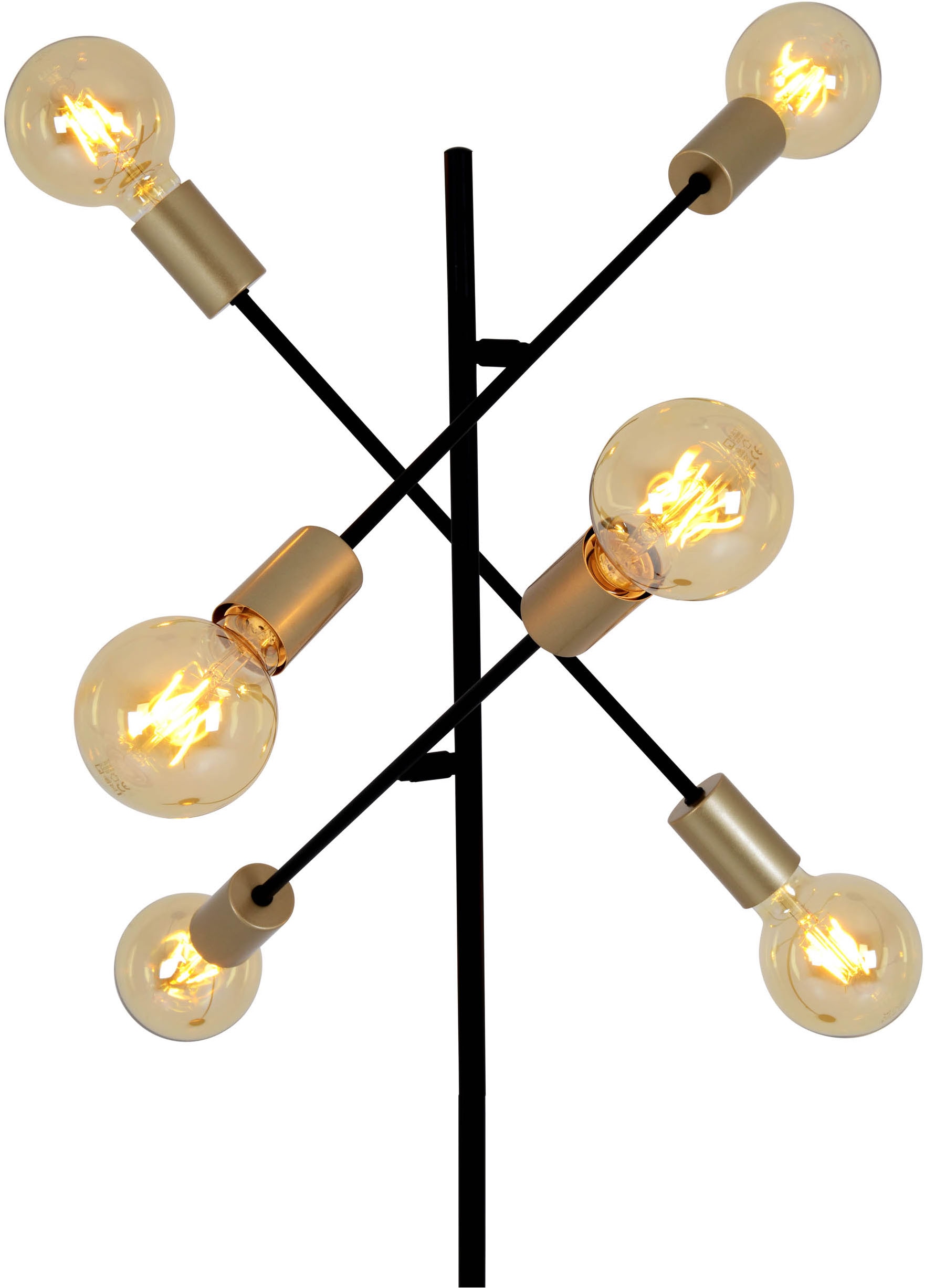 näve Stehlampe »Modo« E27 1 Stk. E27 max. 40W, incl. Tippschalter/Fußschalter, Farbe: schwarz, gold