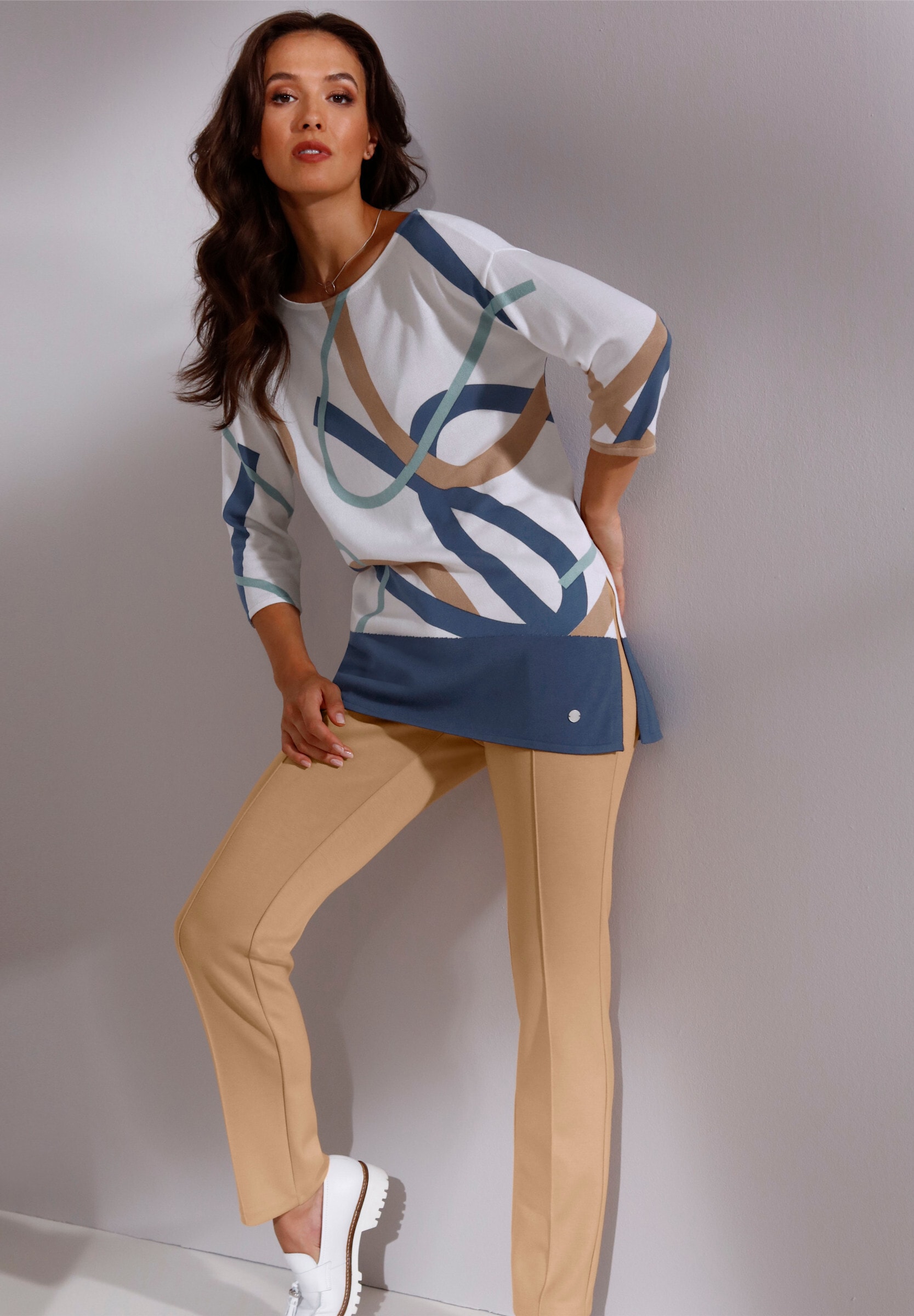 creation L Bügelfaltenhose »Modal-Hose Stretch-Hose mit abgesteppter Biese vorne«