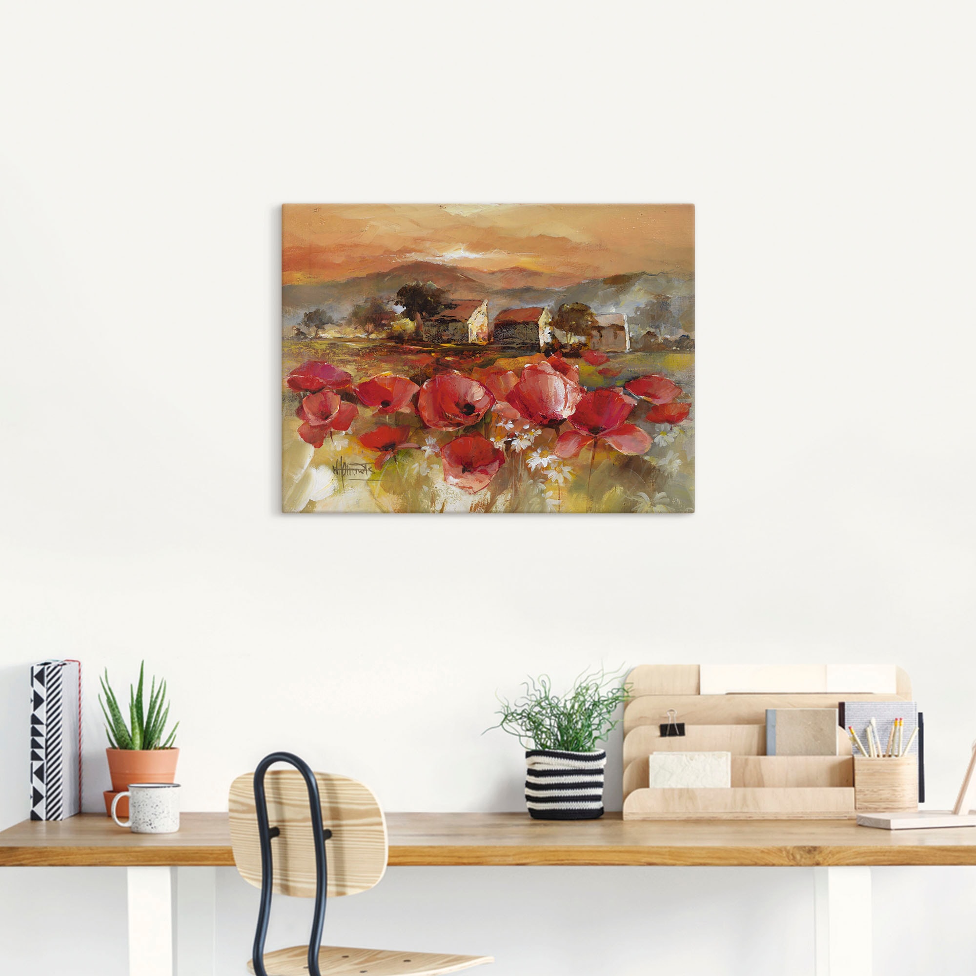 Artland Leinwandbild »Toskana Romantic II« Blumen 1 Stk. tlg. auf Holzrahmen gespannt