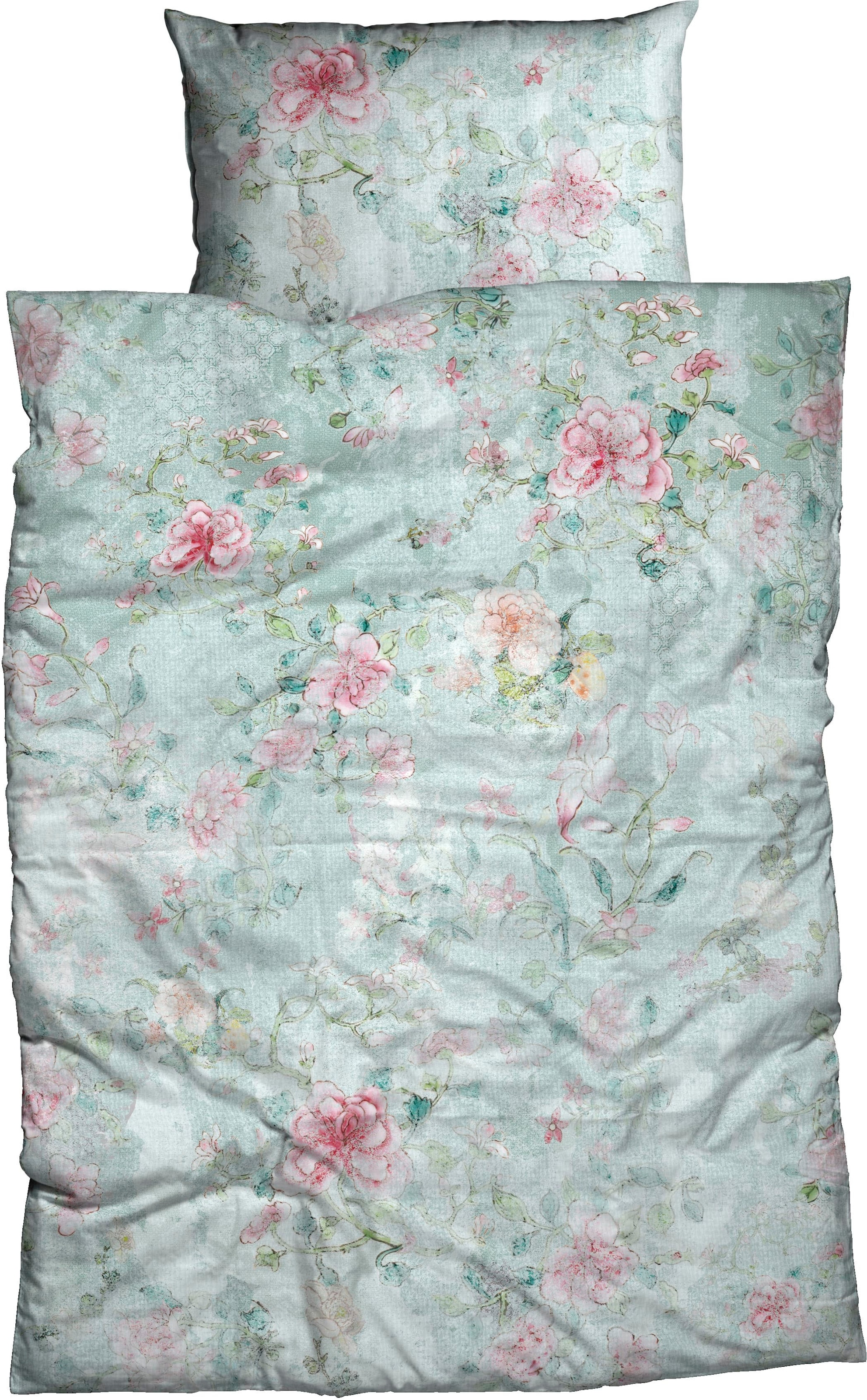 Casatex Bettwäsche »Nadera« 2 Stk. tlg. verwunschener Rosengarten in bunt, Größe B/L: 80 cm x 80 cm