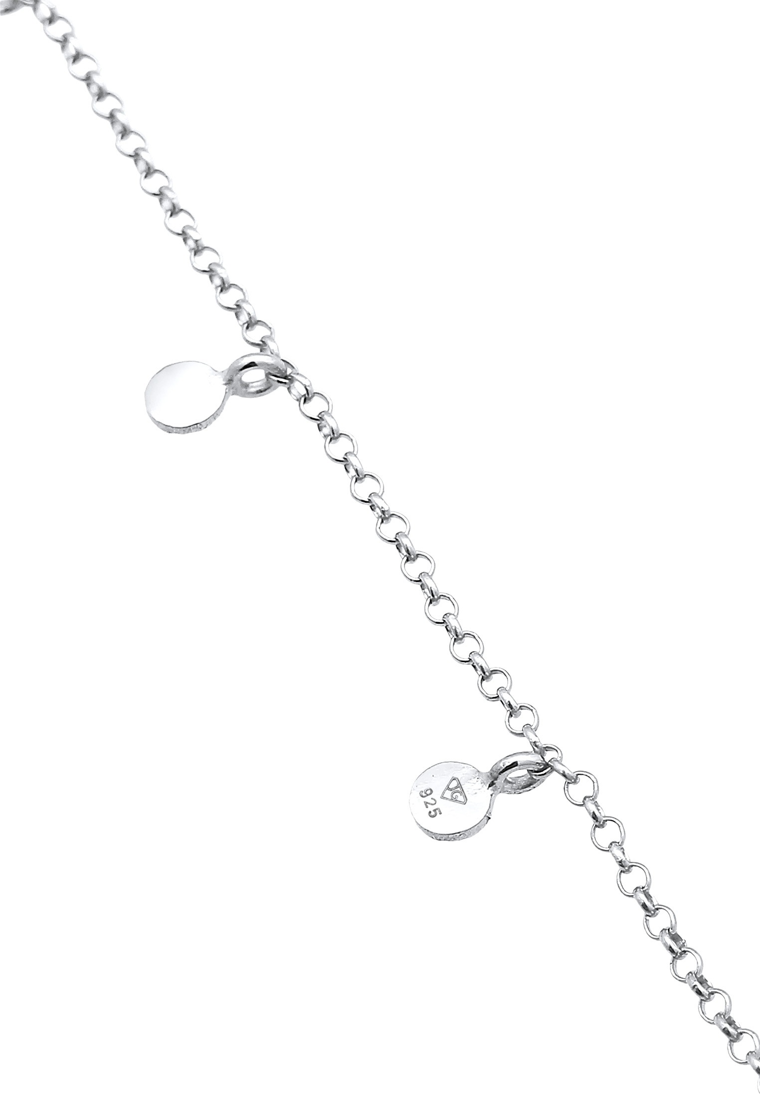 Elli Armkette »Armband Plättchen Coin Rund Matt Struktur 925 Silber«