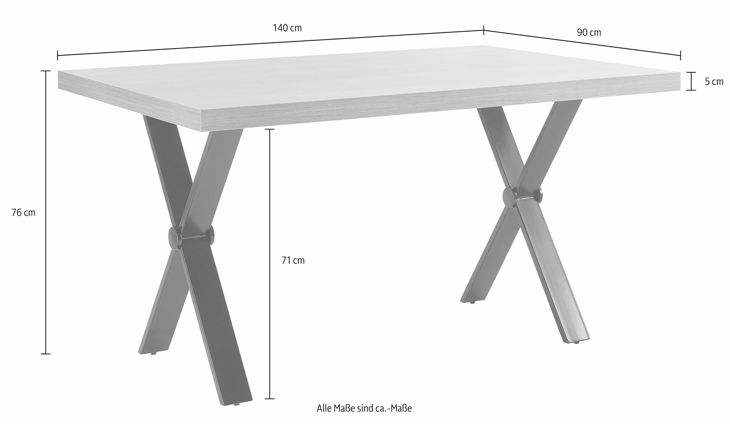 Homexperts Essgruppe »Colt«, (Set, 5 tlg.), Tisch, Breite 140 cm, 2 Bänke, Breite je 140 cm und 2 Freischwinger