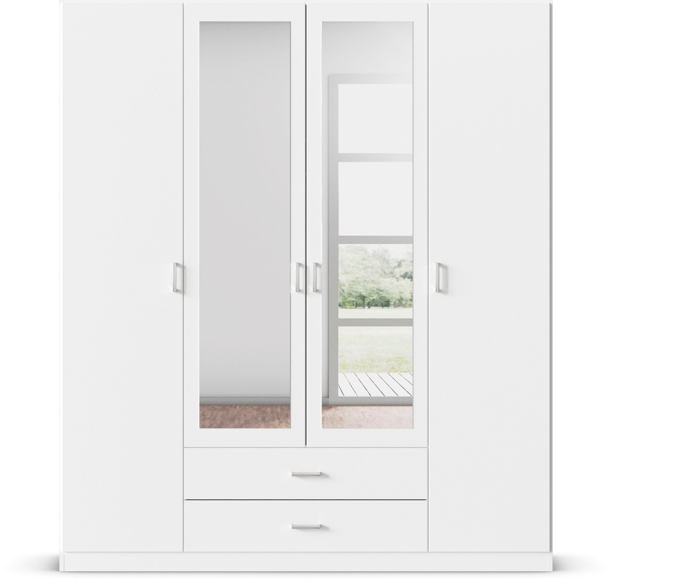 rauch Kleiderschrank »Schrank Garderobe Wäscheschrank GAMMA in 3 Breiten« viel Stauraum mit 6 Schubladen, mit Spiegel TOPSELLER MADE IN GERMANY