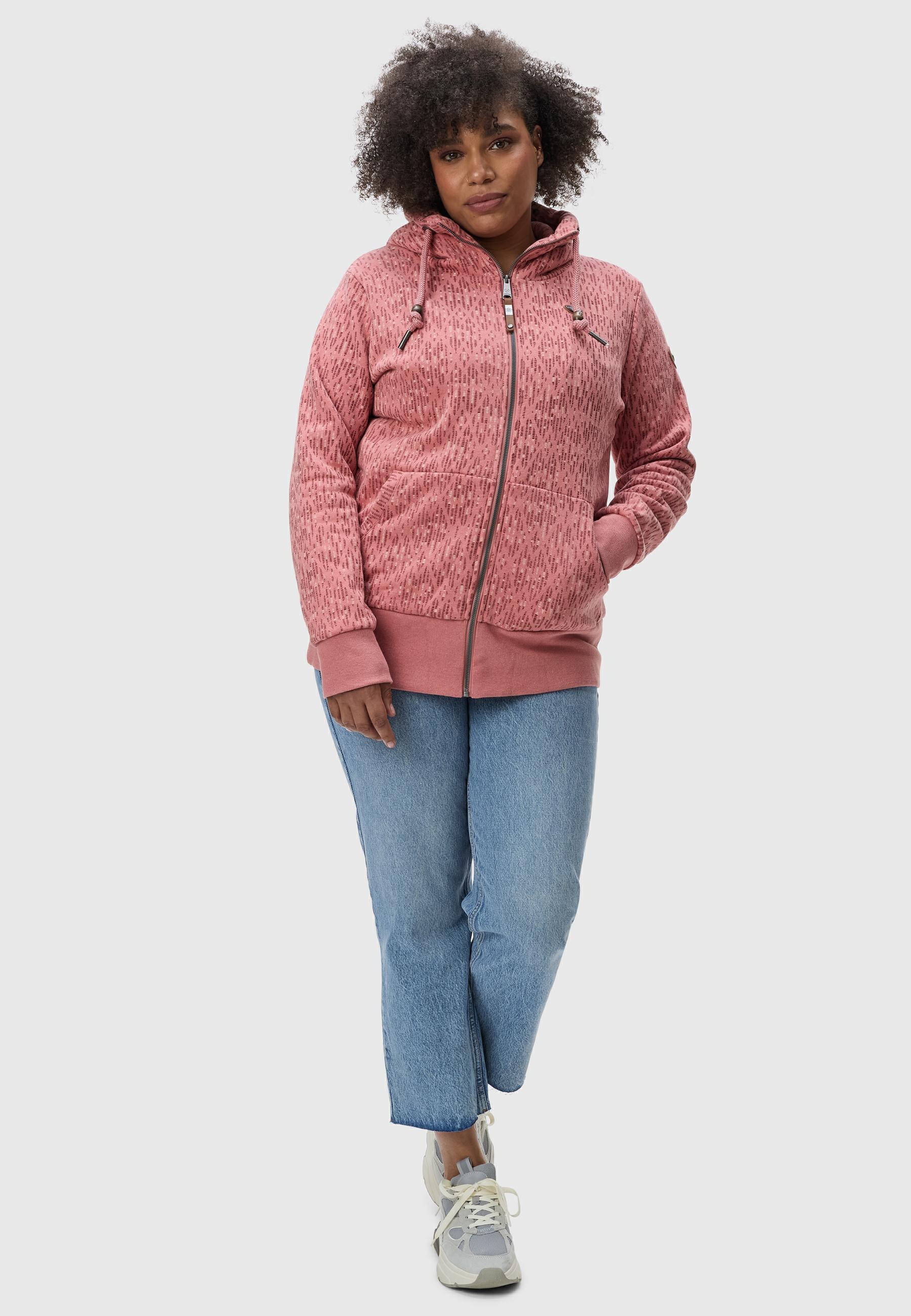 Ragwear Sweatjacke »Sweatjacke Neska Print Zip Plus«, Cooler Damen Zip-Hoodie mit Kapuze und Print