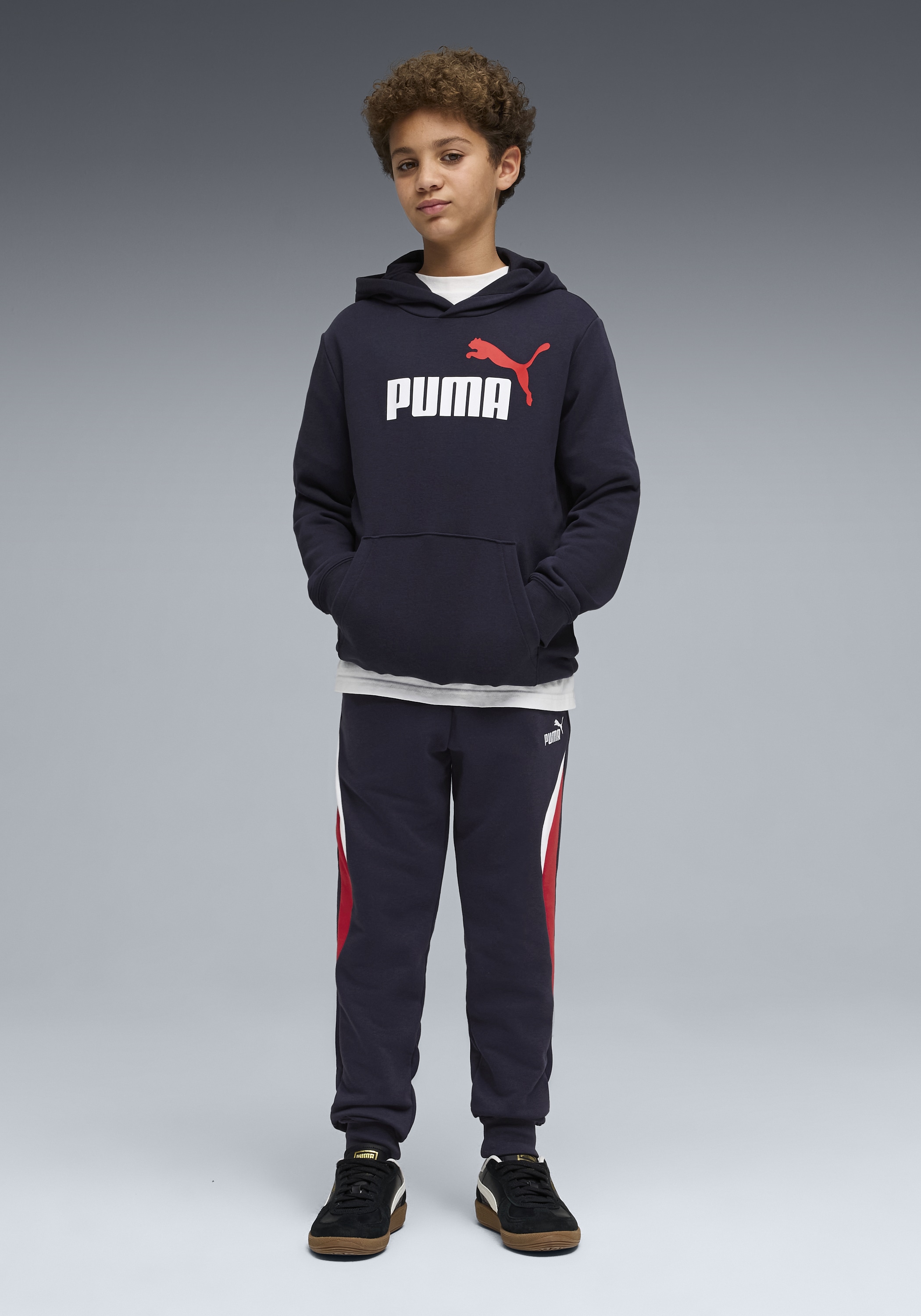 PUMA Trainingshose »ESS BLOCK SWEATPANTS TR B«  aus Baumwollmischung, Regular Fit, sportlicher Stil