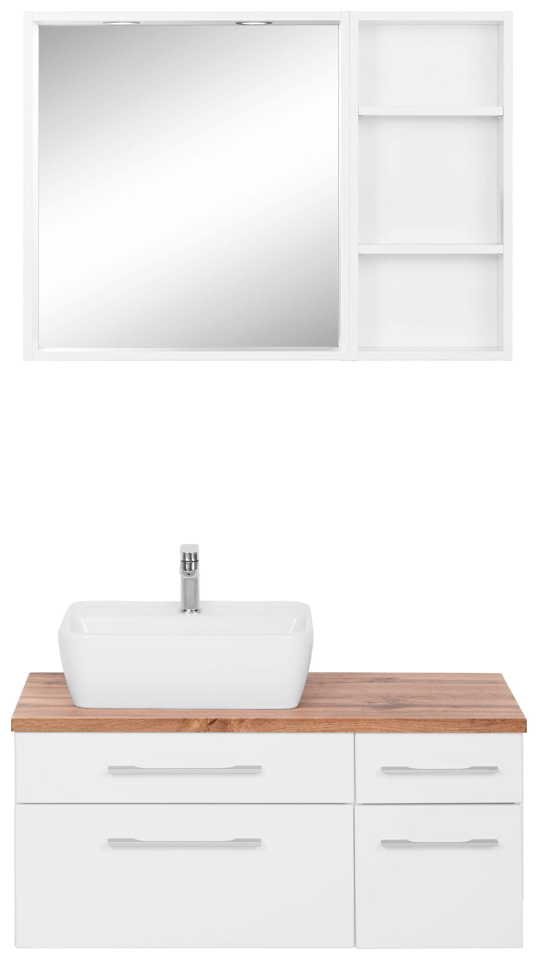 HELD MÖBEL Badmöbel-Set »Davos«, (3 tlg.), mit 2 Touch-LED-Einbauleuchten