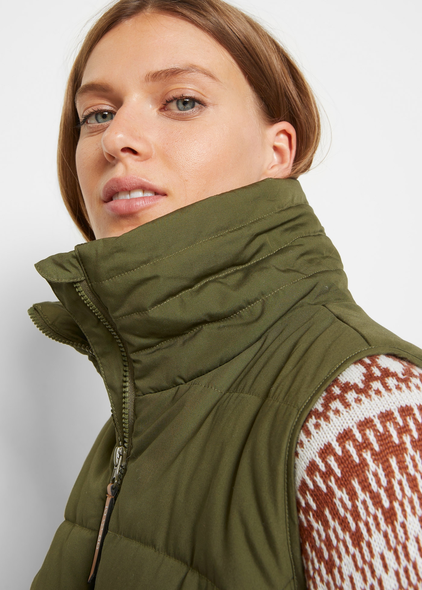 bonprix Longweste Longweste mit Stehkragen