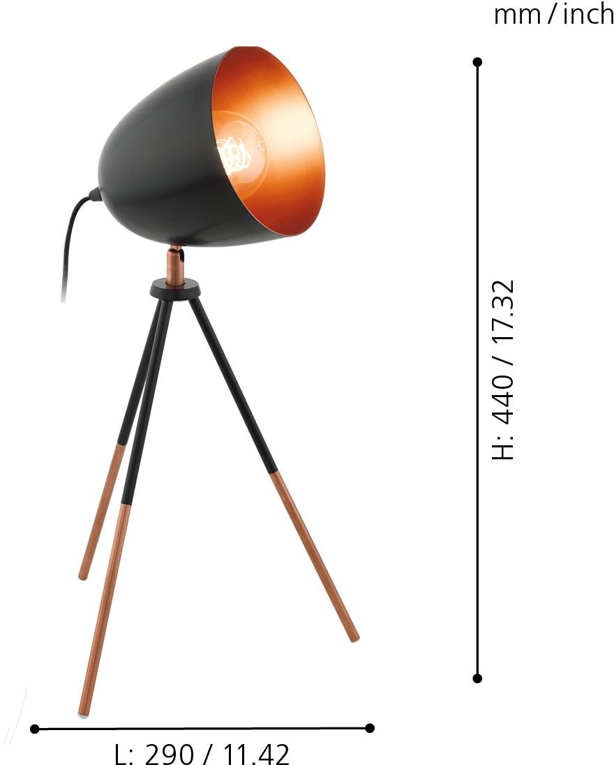 EGLO Tischleuchte »CHESTER«, 1 E27, Tischleuchte, Fassung: Schalter OTTO online Nachttischlampe, flammig-flammig, bei Vintage inkl