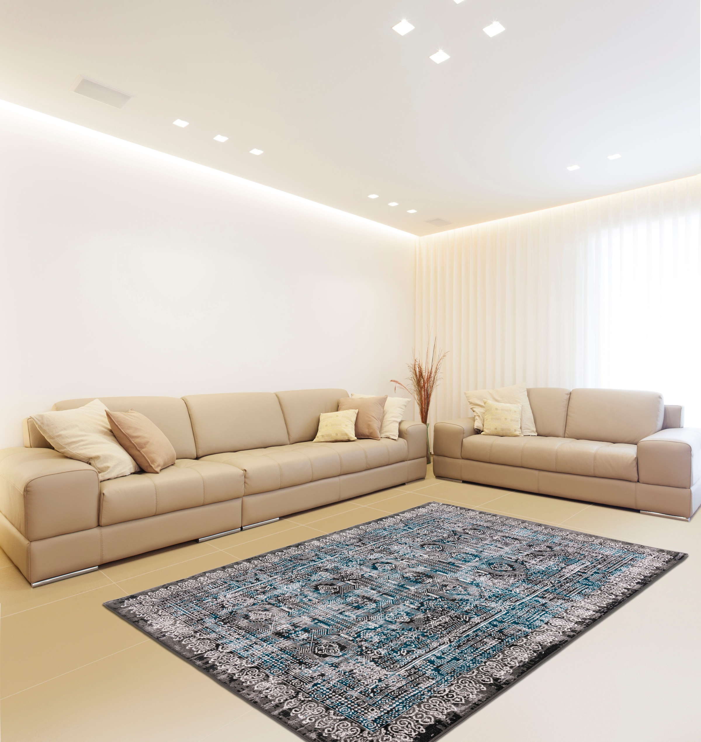 calo-deluxe Teppich »Ruzica-505«, rechteckig, 6 mm Höhe, Flachgewebe, Vintage Design, Wohnzimmer